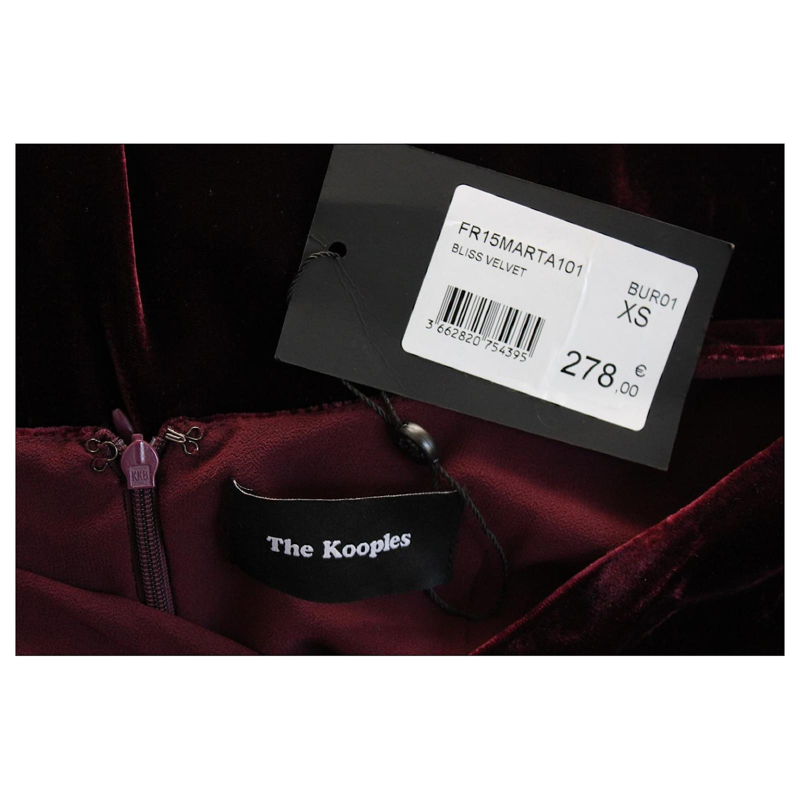 Burgundy velvet dress Bliss Velvet THE KOOPLES T. 36 fr Dark red  ref.JC1077077 (Sold) - Joli Closet