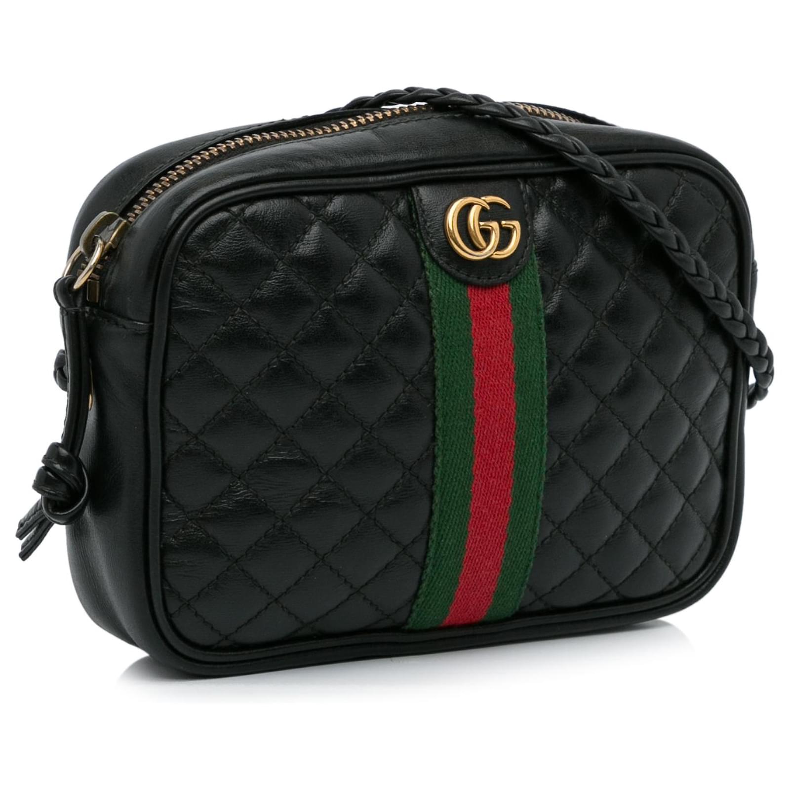 Tracolla gucci nera on sale pelle