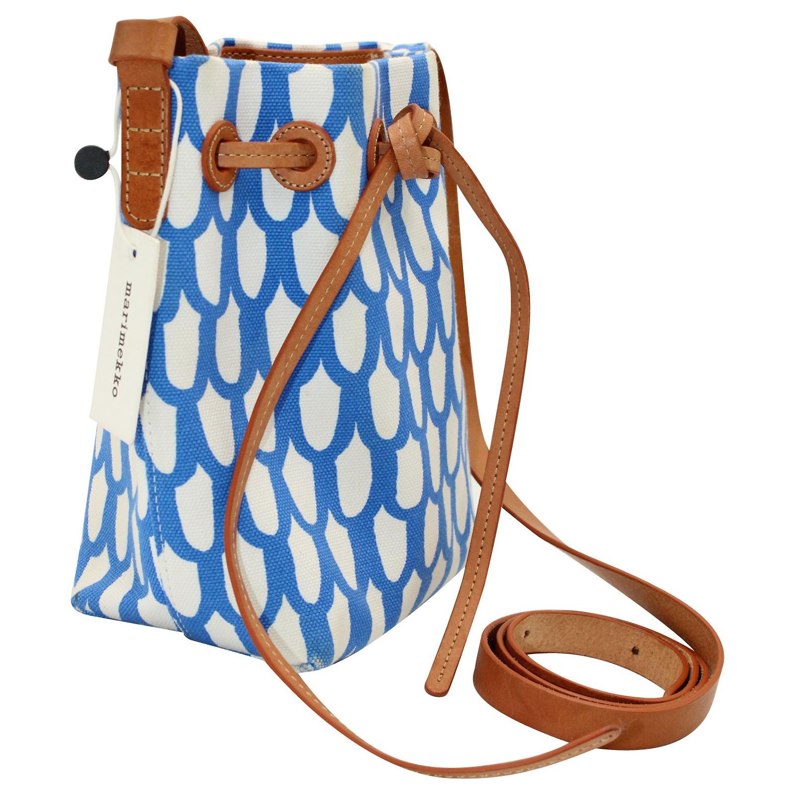 Mansur Gavriel X Marimekko Mini Bucket Bag in Blue Canvas Cloth