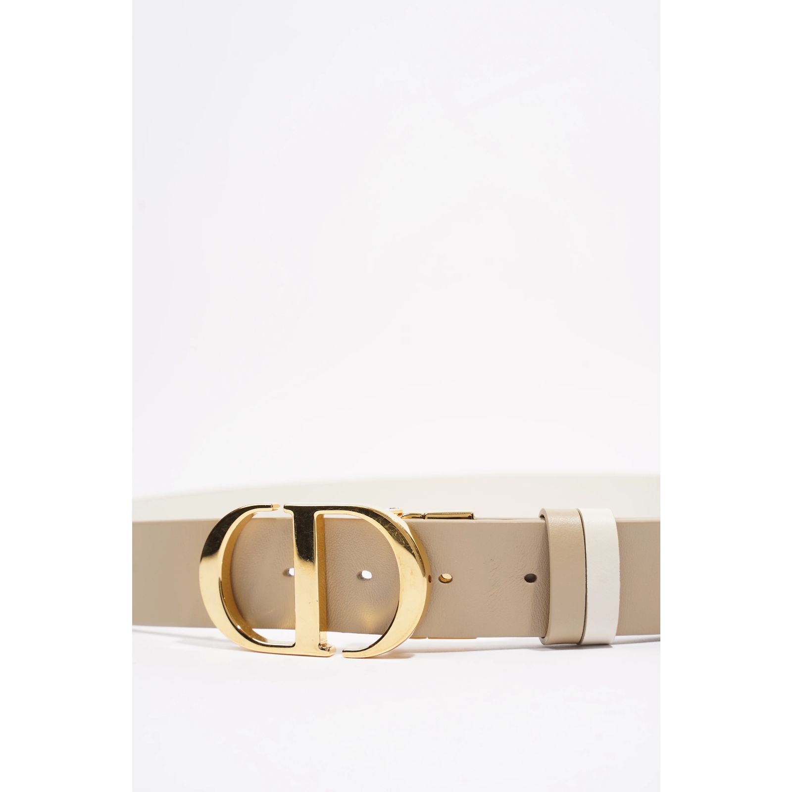 Dior Cream and Tan Leather Belt Dior Tan Leather Gold Buckle Belt – Savonches main image 2