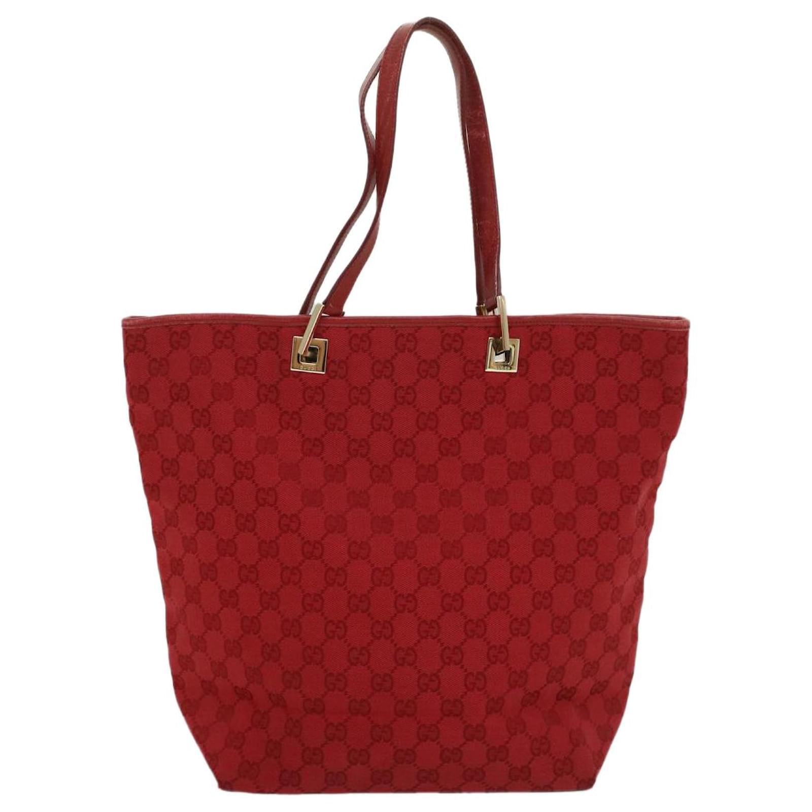 GUCCI GG Canvas Tote Bag Red 002 1098 3444 auth 54328 ref.1085550