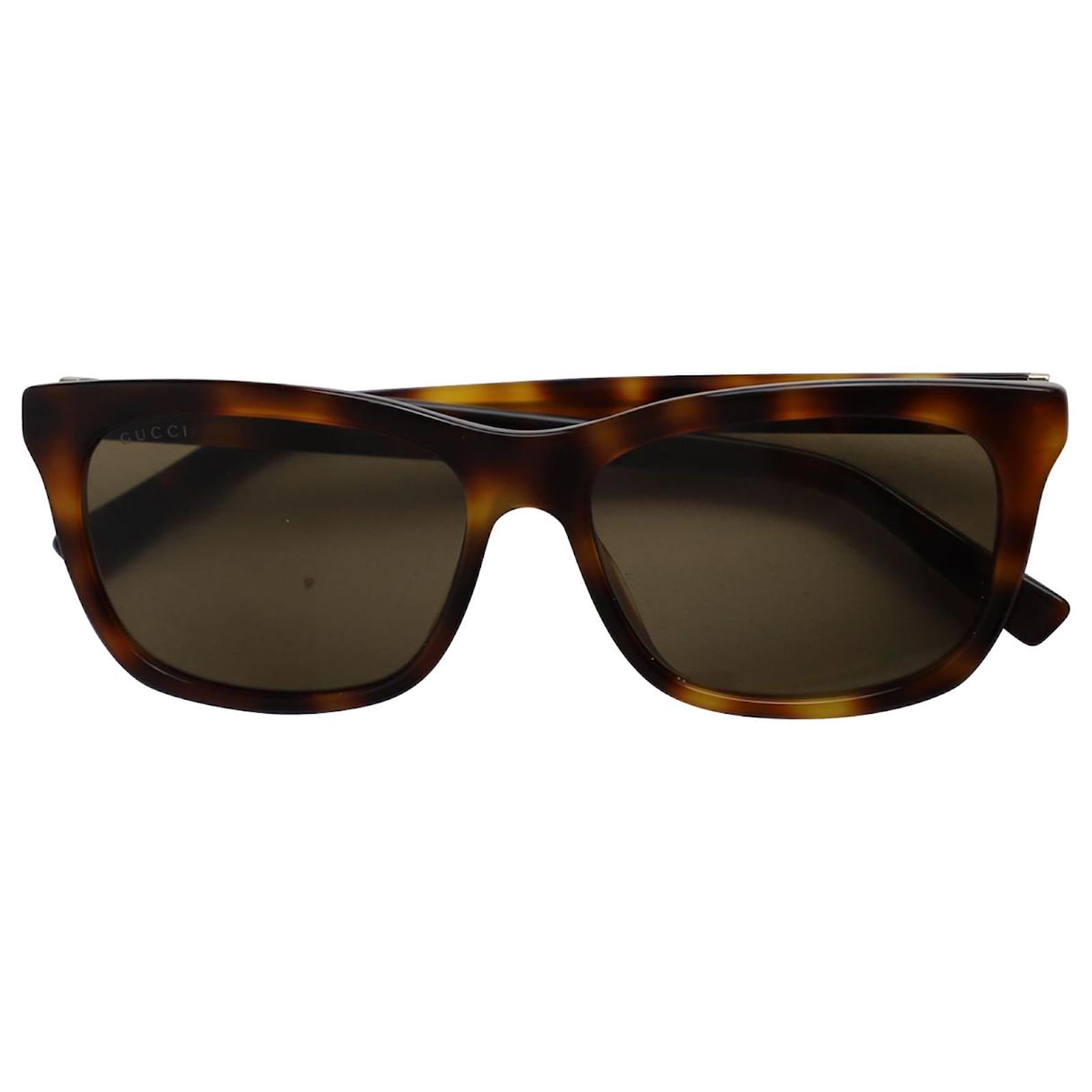 Gucci GG0449S Men s Rectangular Tortoise Shell Sunglasses in Brown Acetate Cellulose fibre ref.1085914 Joli Closet