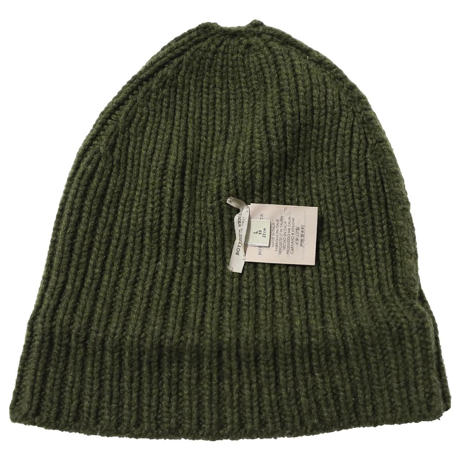 Bottega Veneta Ribbed Beanie in Green Cashmere Wool ref