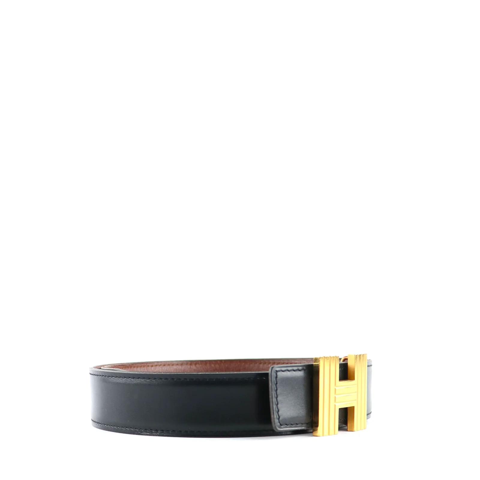 Hermes Size 75 Pop H 15 Belt Epsom Black RGHW Stamp U