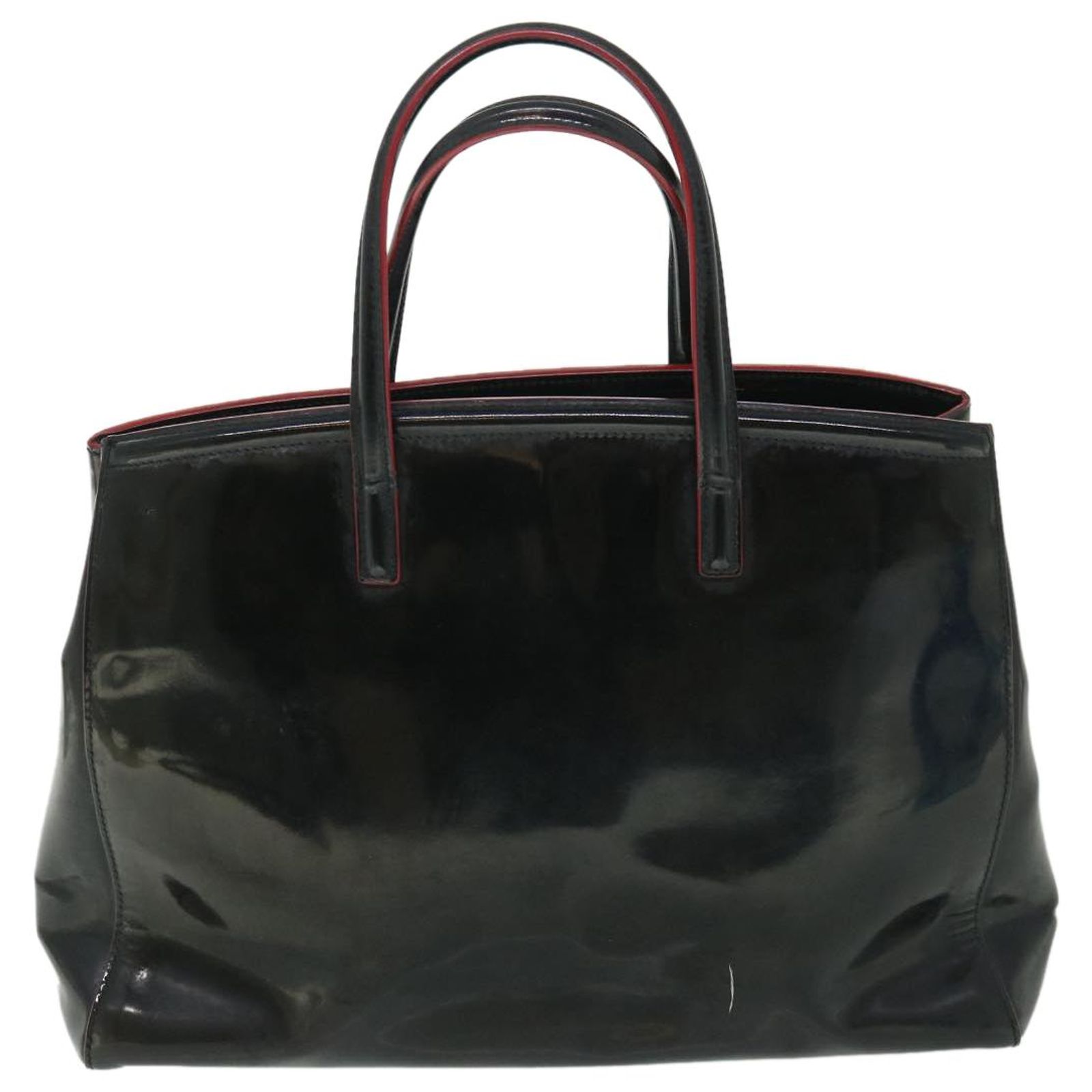 PRADA Tote Bag Patent leather 2way Black Auth ep1803 ref.JC1086935 