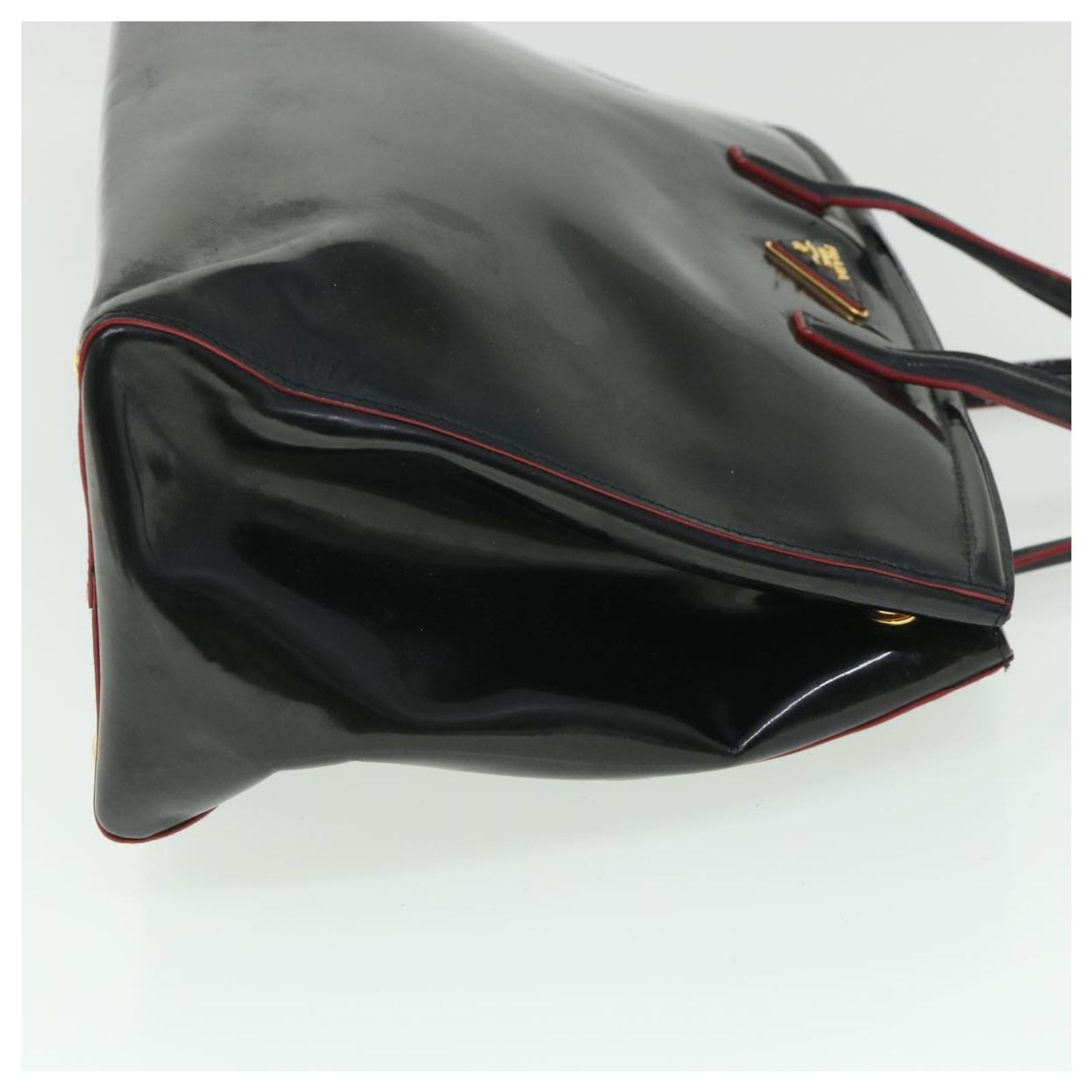 PRADA Tote Bag Patent leather 2way Black Auth ep1803 ref.JC1086935 
