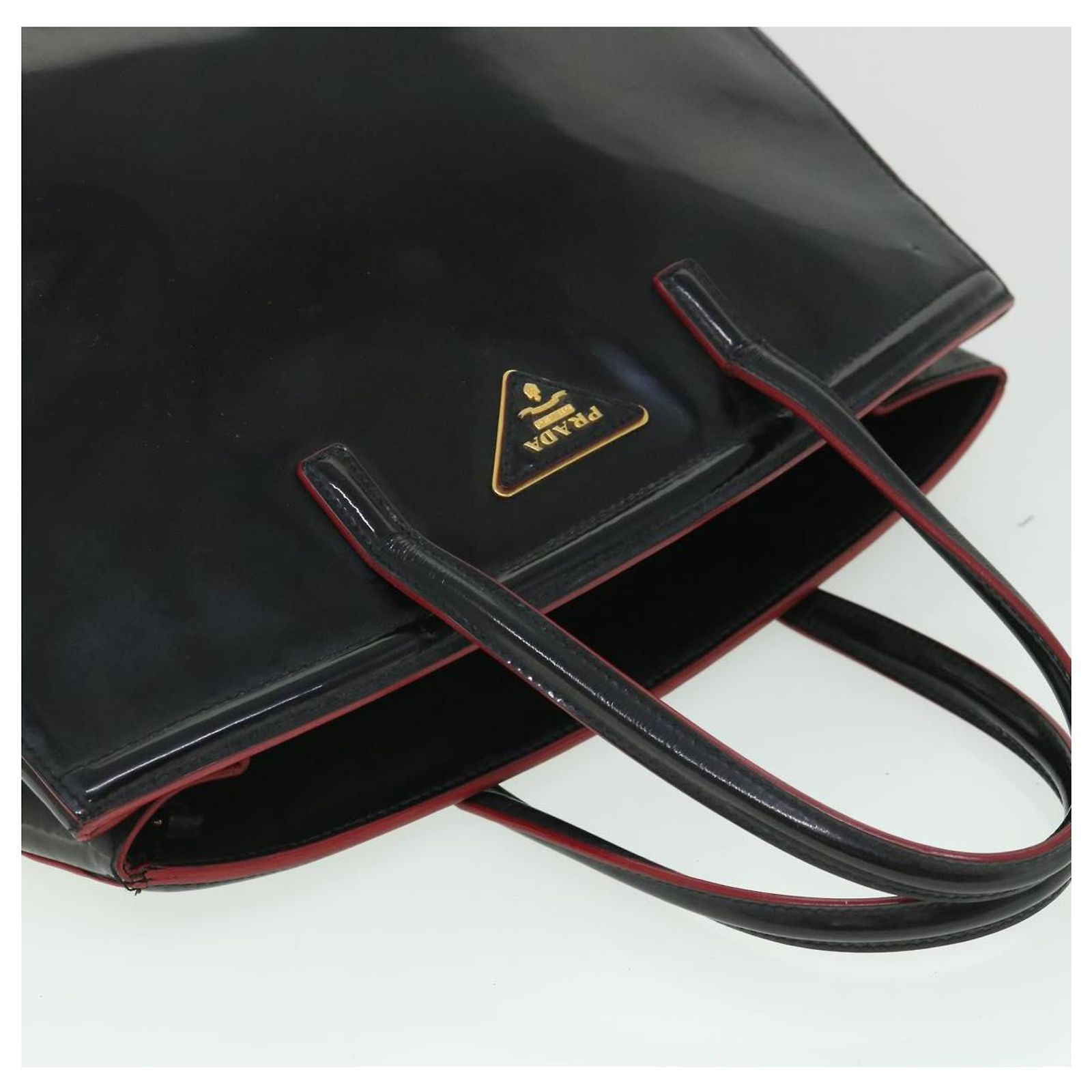 PRADA Tote Bag Patent leather 2way Black Auth ep1803 ref.JC1086935 