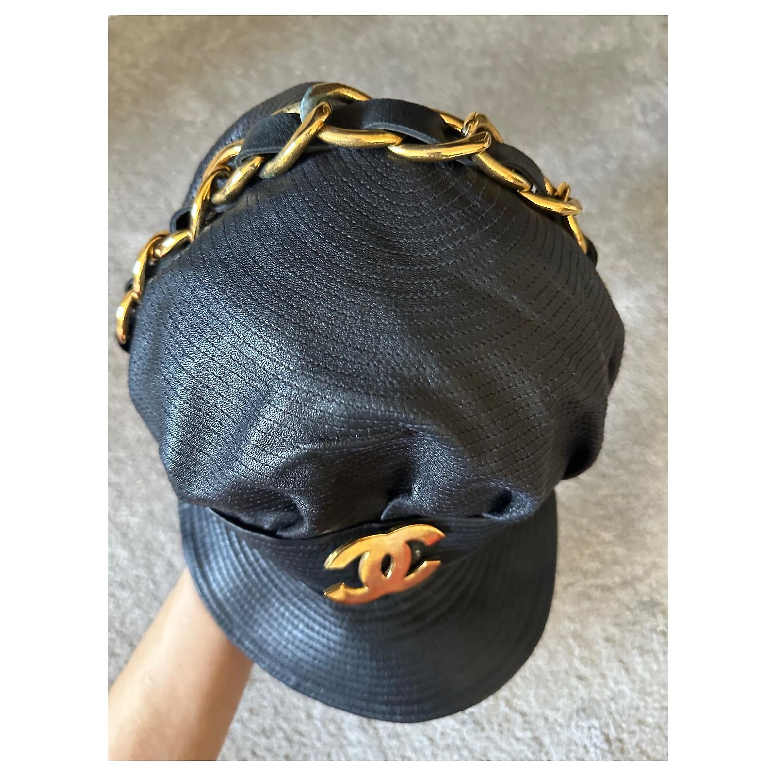 Chanel Hats Black Leather ref.1087286 (Sold) - Joli Closet