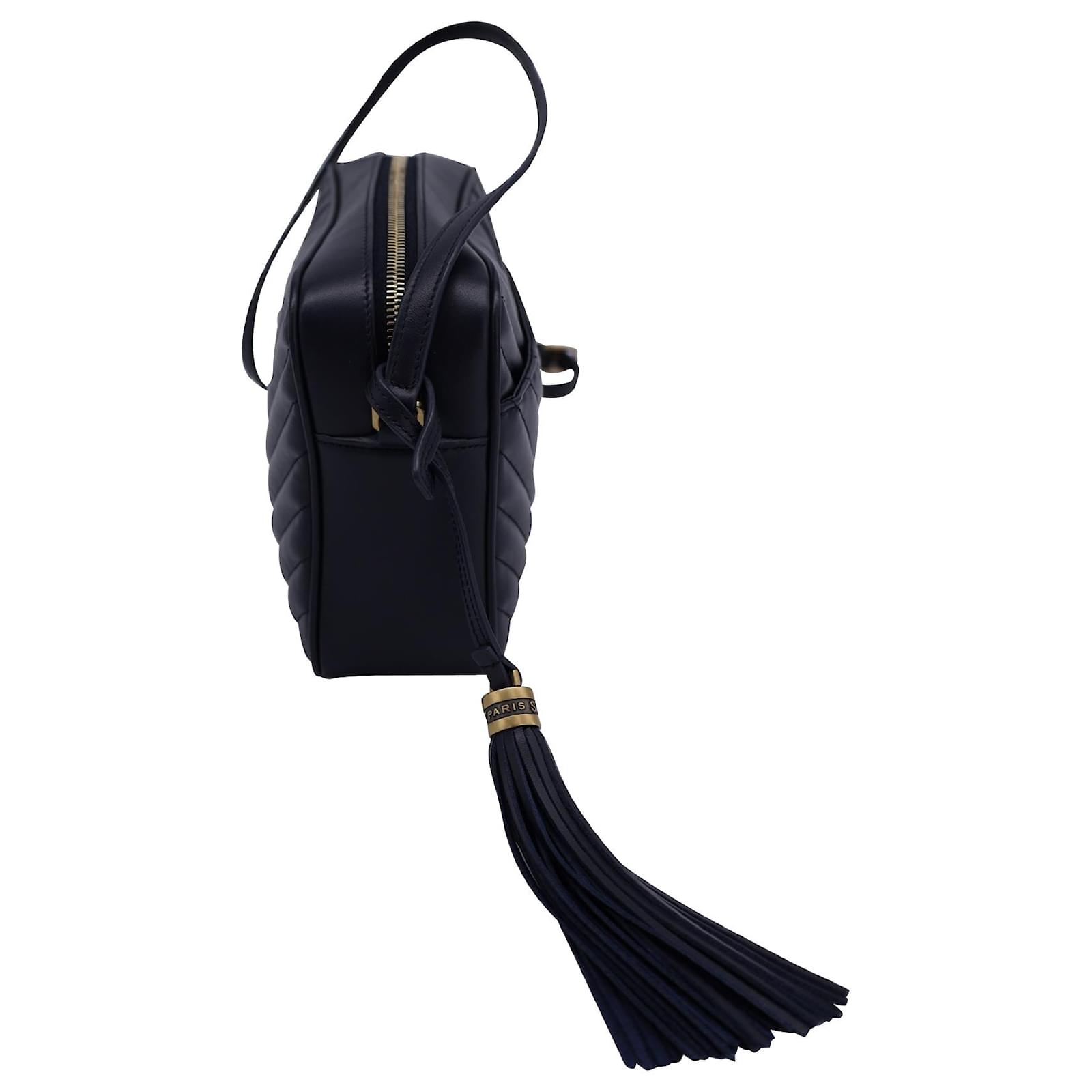 Saint Laurent Lou Medium Quilted Shoulder Bag In Navy Blue Leather Ref 1089280 Joli Closet