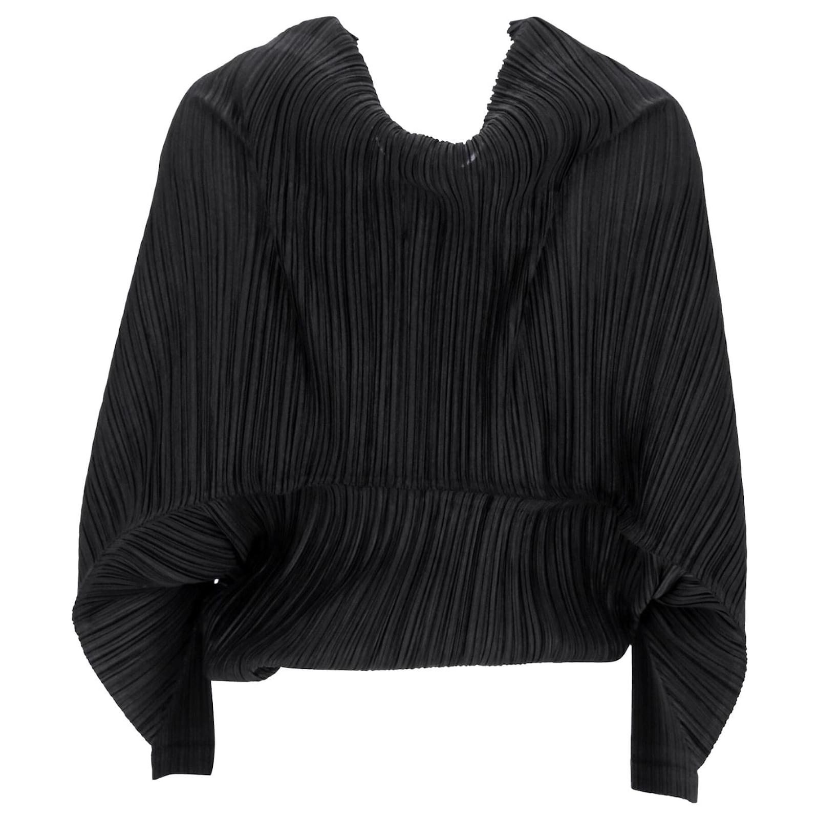 Issey Miyake Pleats Please Cardigan in Black Polyester ref.1098161