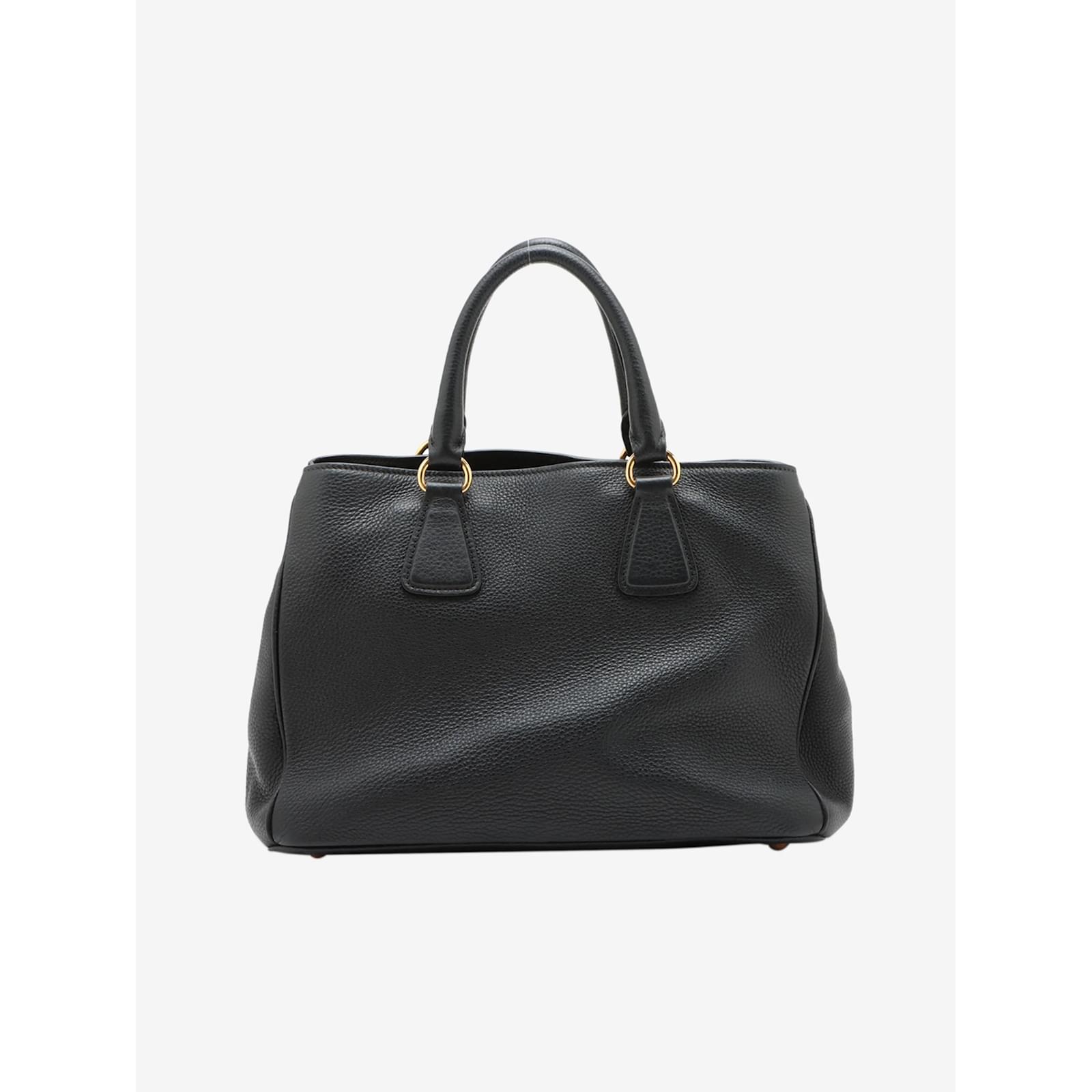 Black leather two way shoulder bag