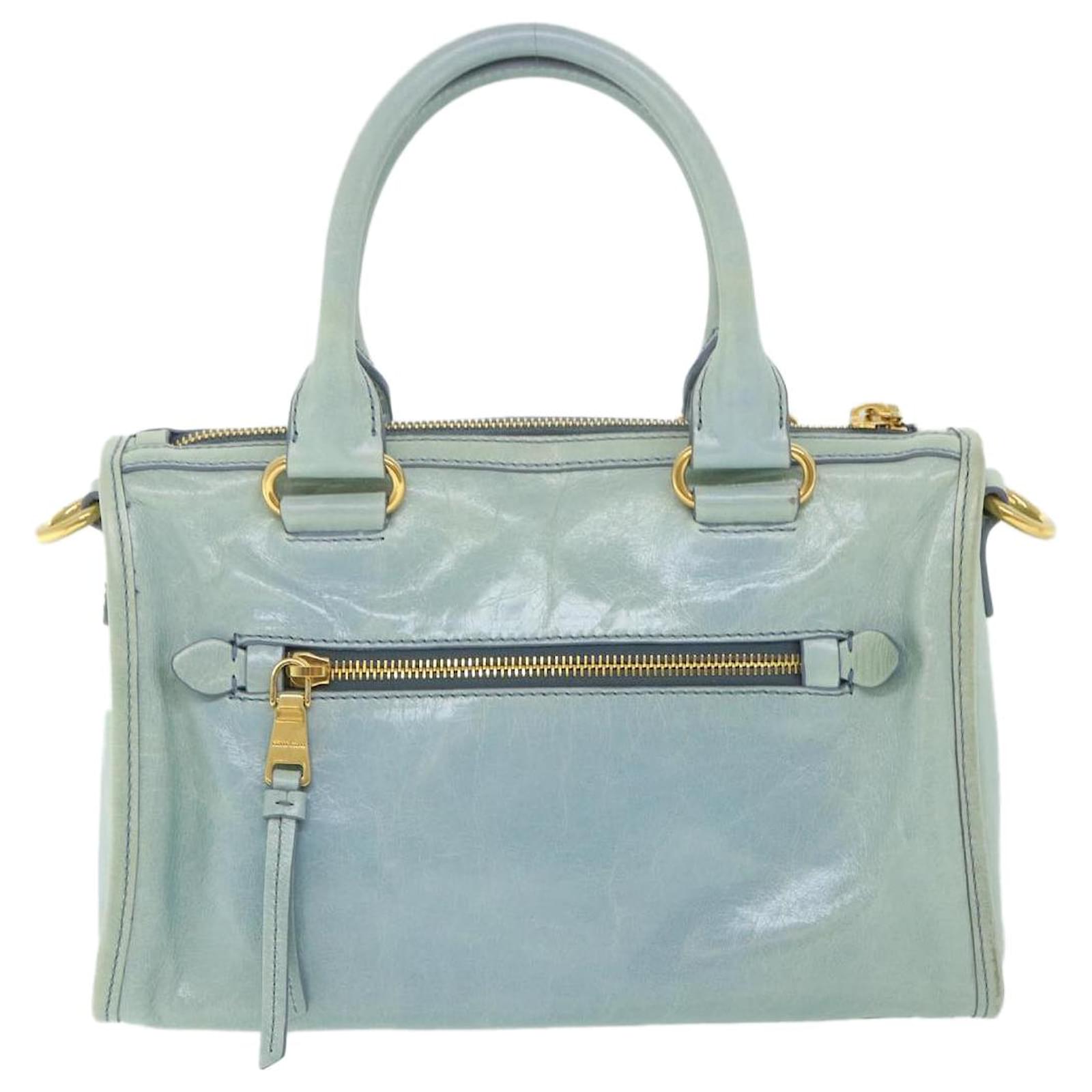 Miu Miu Hand Bag Leather 2way Light Blue Auth yk8808 ref.1099873 