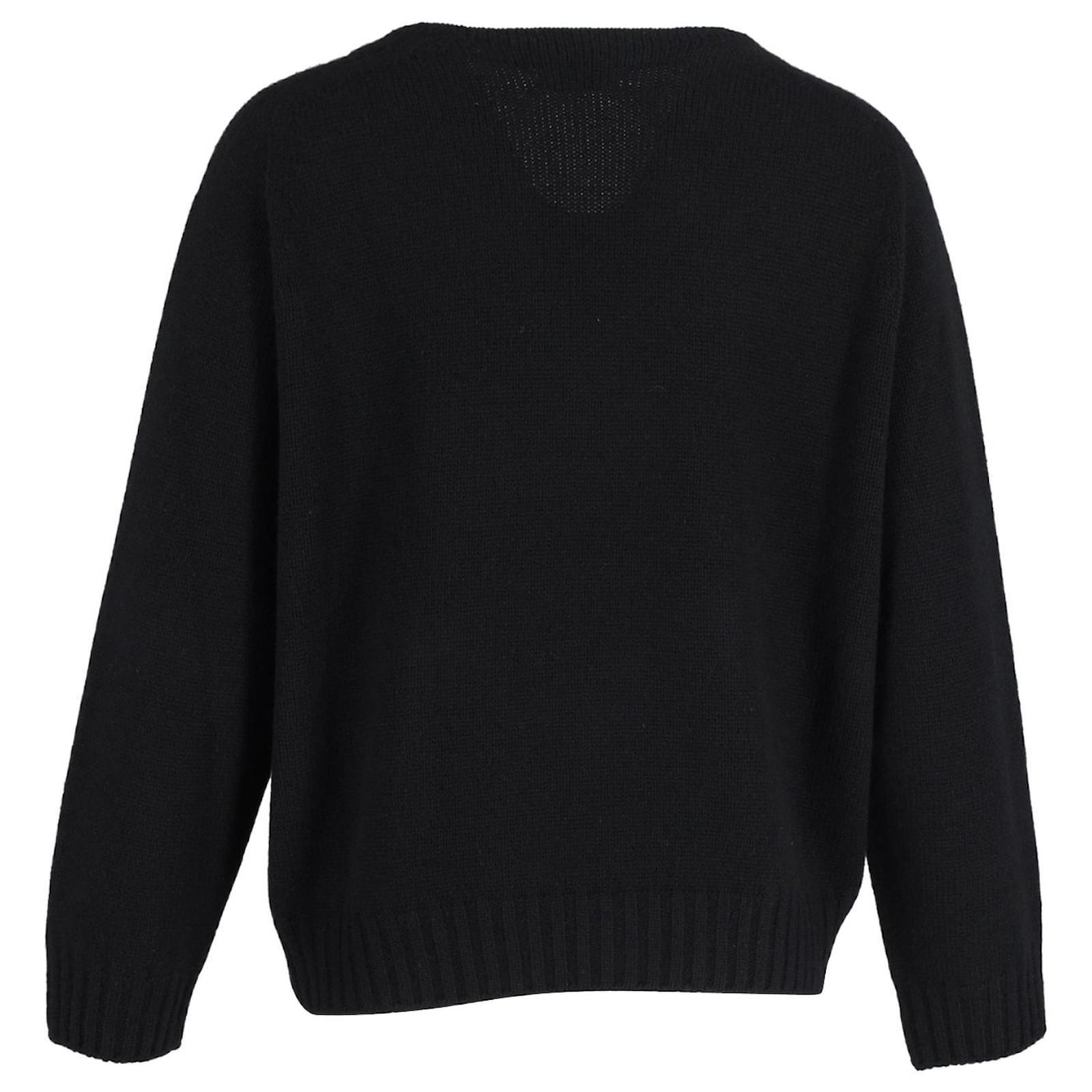 TRIOMPHE CREW NECK SWEATER IN WOOL - BLACK