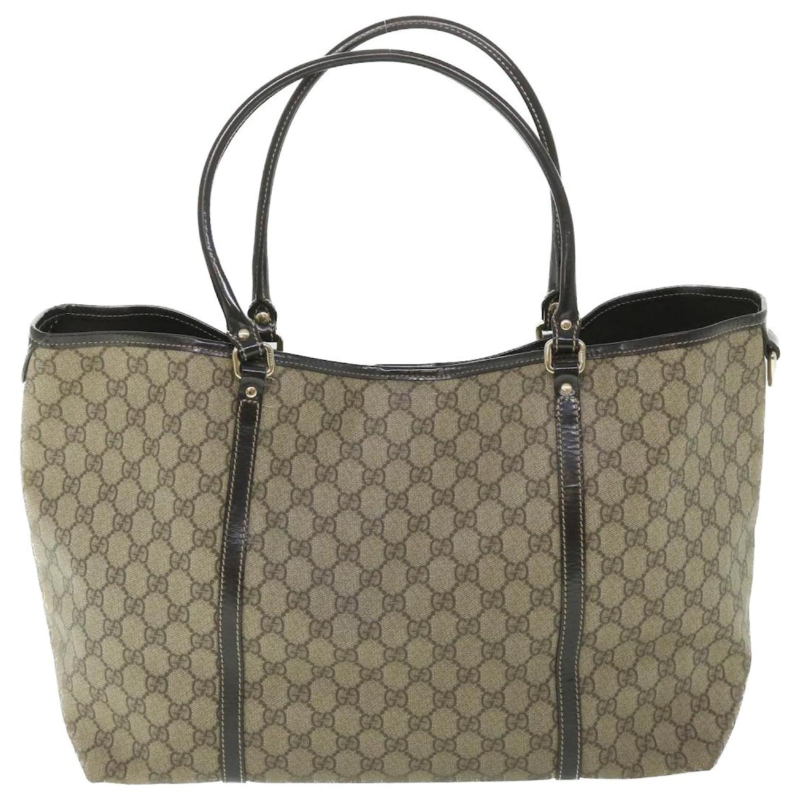 バッグ Gucci Vintage GG Supreme Tote Bag GUCCI GG Supreme Tote Bag PVC Leather Beige 197954 Auth