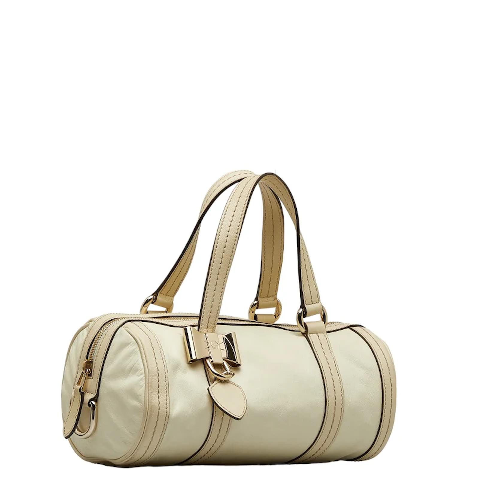 Gucci Leather Duchessa Boston Bag 181485 White Pony-style calfskin