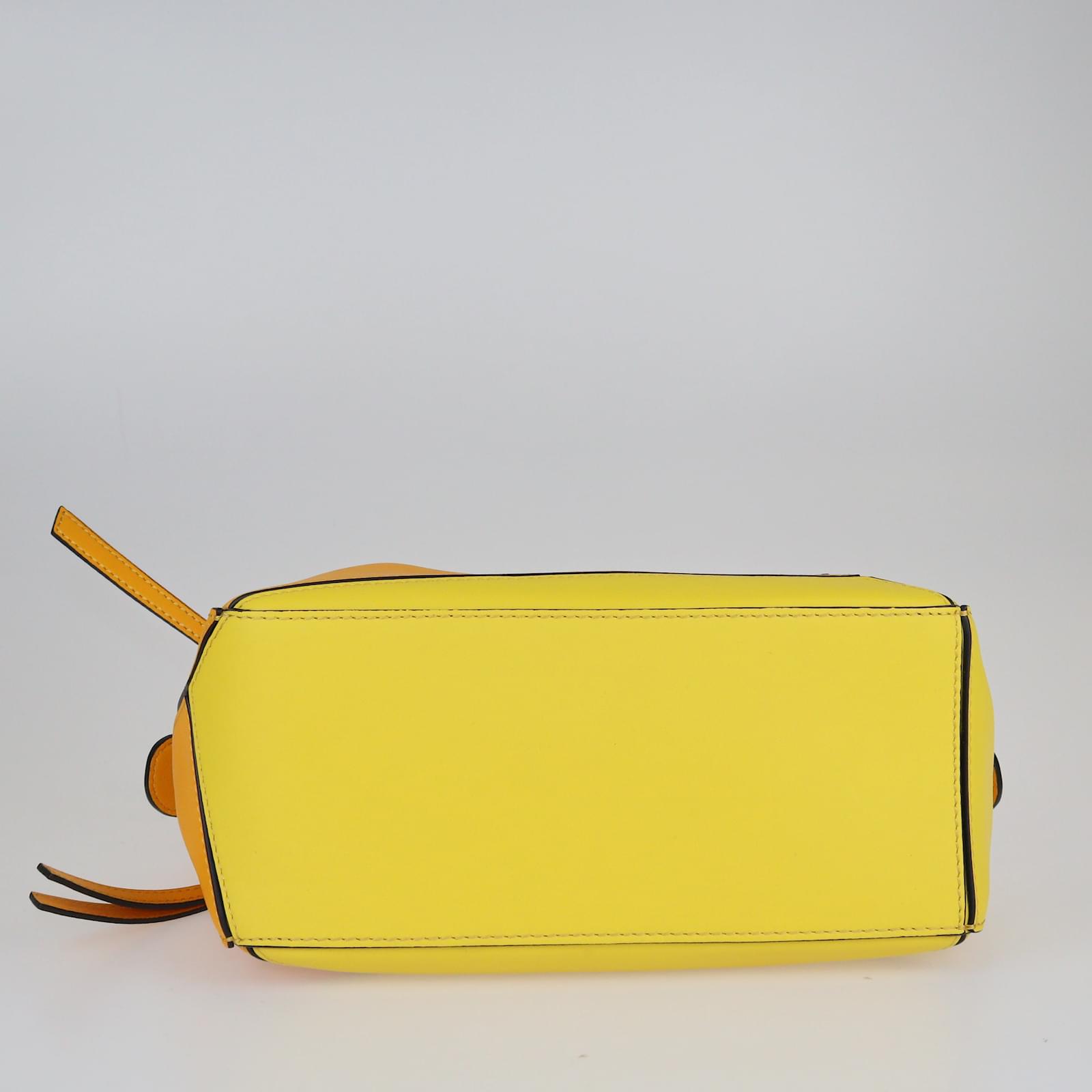 LOEWE Puzzle Mini Leather Shoulder Bag in Mustard