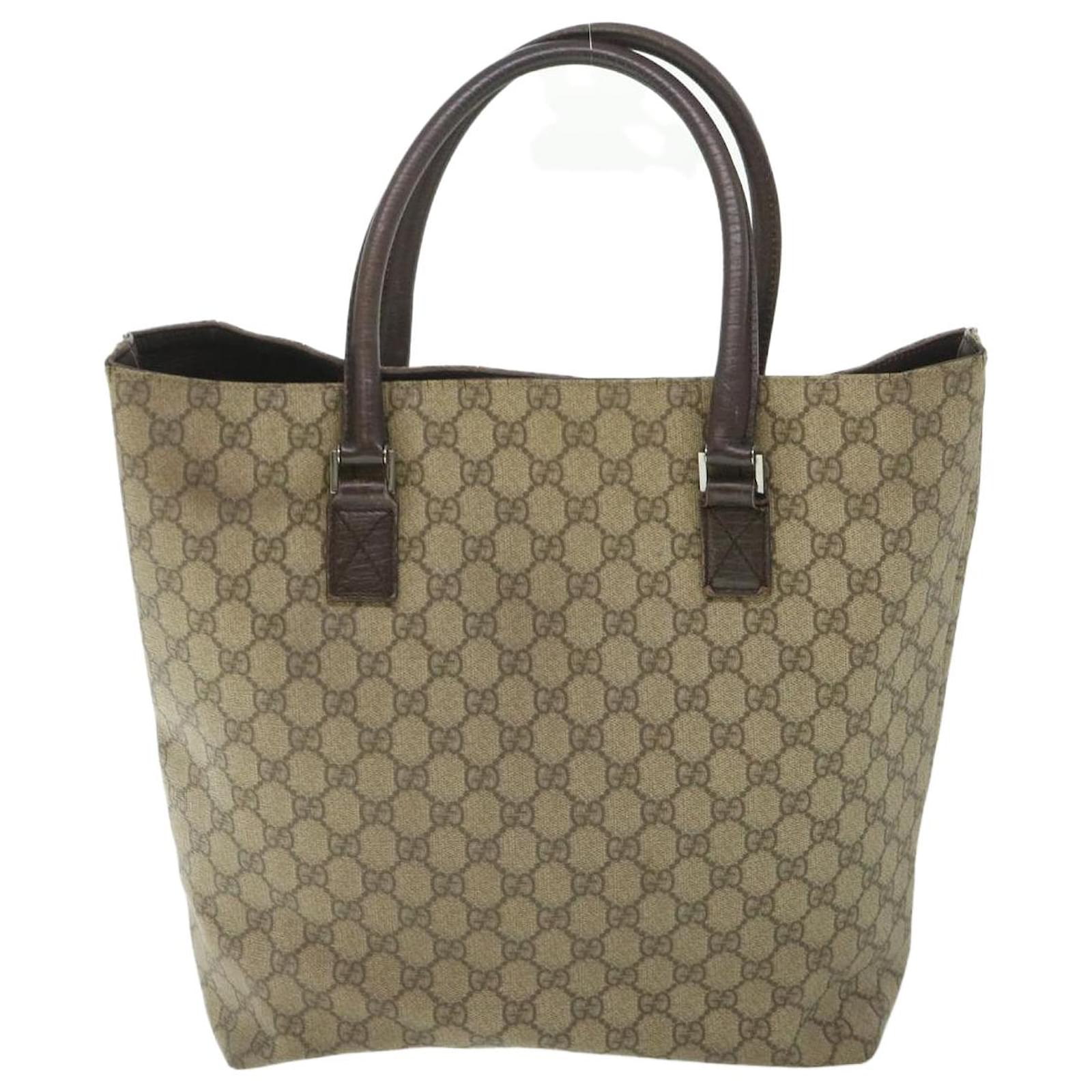 GUCCI GG Supreme Tote Bag PVC Leather Beige 131220 Auth ac2292 ref.1104739  - Joli Closet