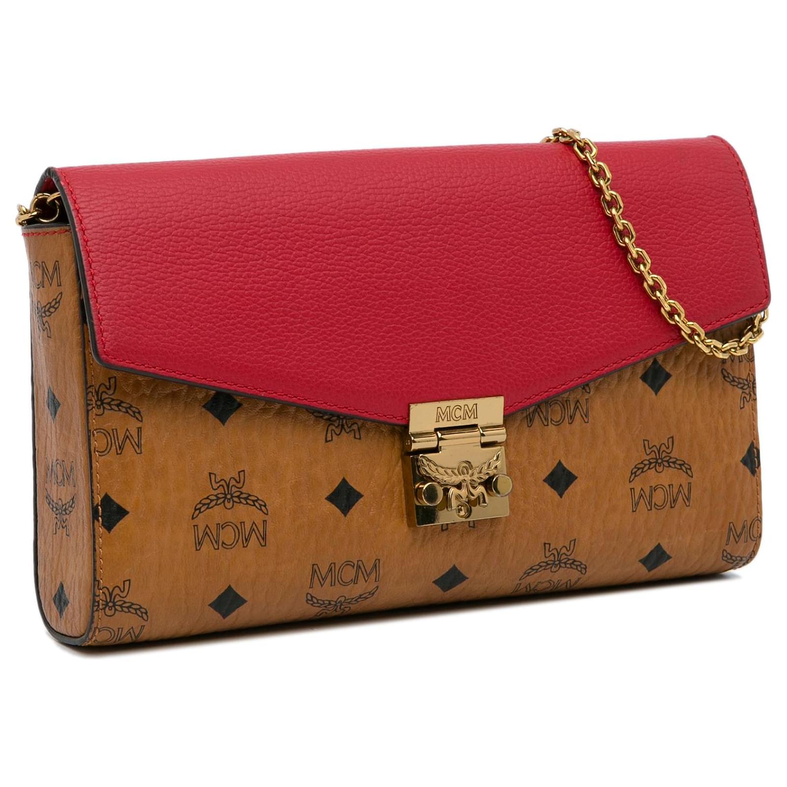 MCM Brown Visetos Millie Crossbody Bag Cloth Cloth