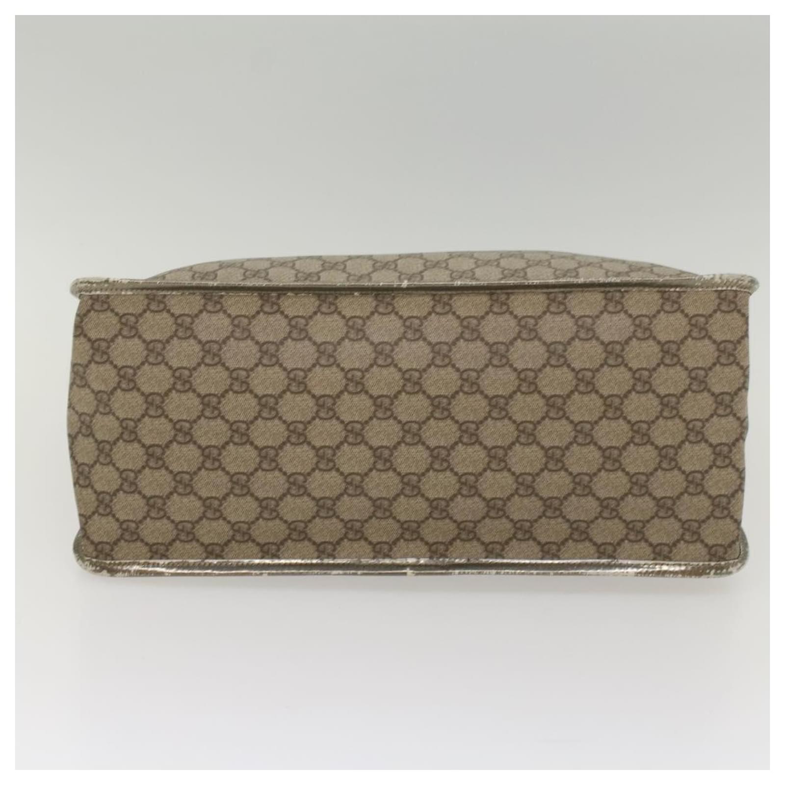 GUCCI GG Supreme Hand Bag PVC Leather Beige 189899 Auth yk9051 ref