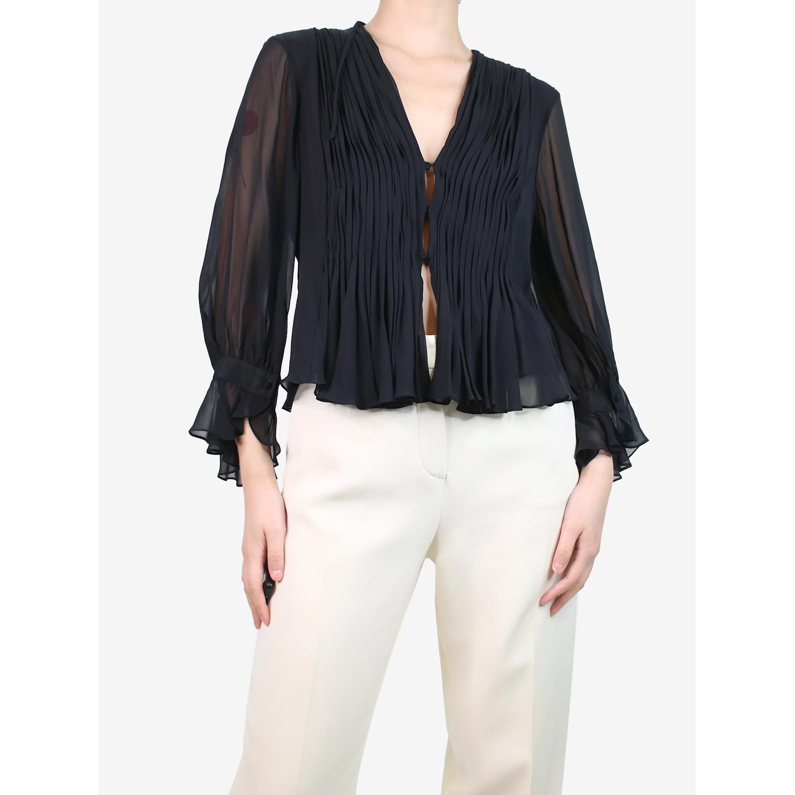 Camicia nera hot sale con volant