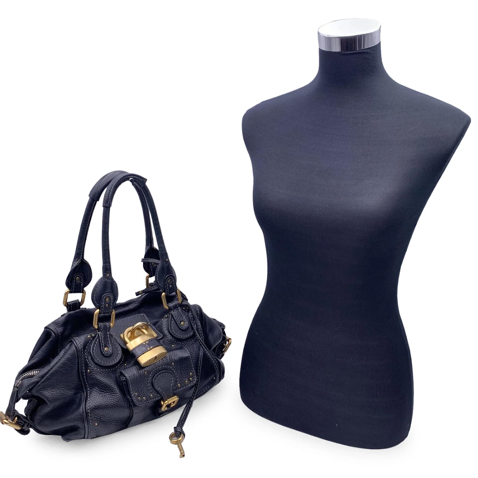 Chloé Black Leather Front Pocket Paddington Bag Tote Satchel