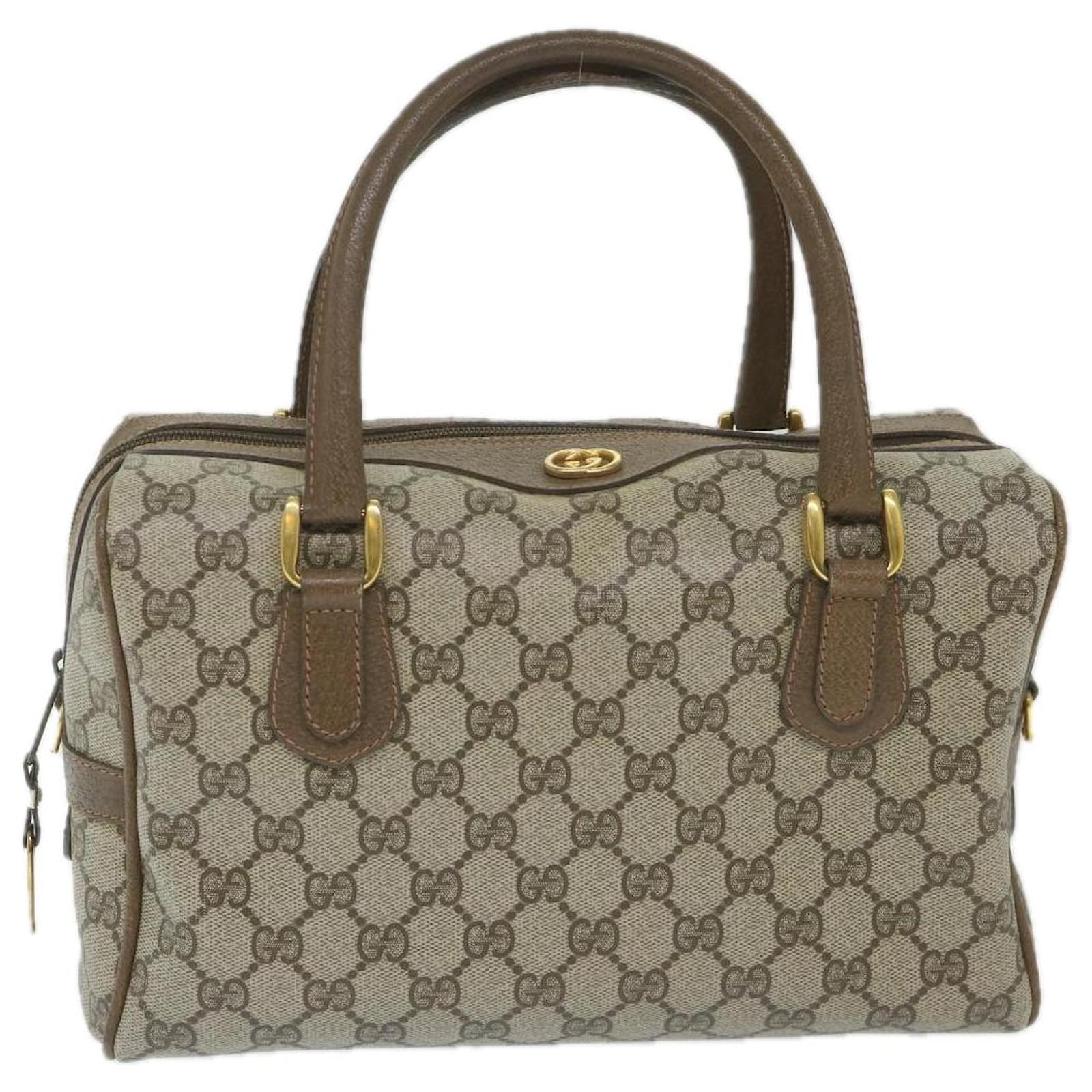 GUCCI GG Supreme Boston Bag PVC Leather Beige 002 58 4422