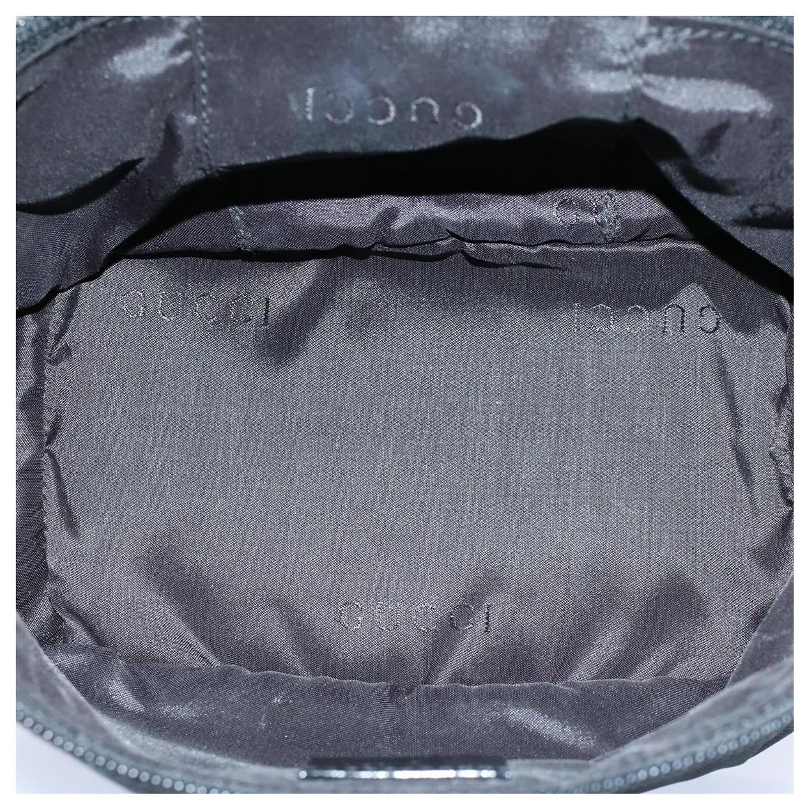 GUCCI Vanity Cosmetic Pouch Nylon Canvas Black 039 0951 Auth 