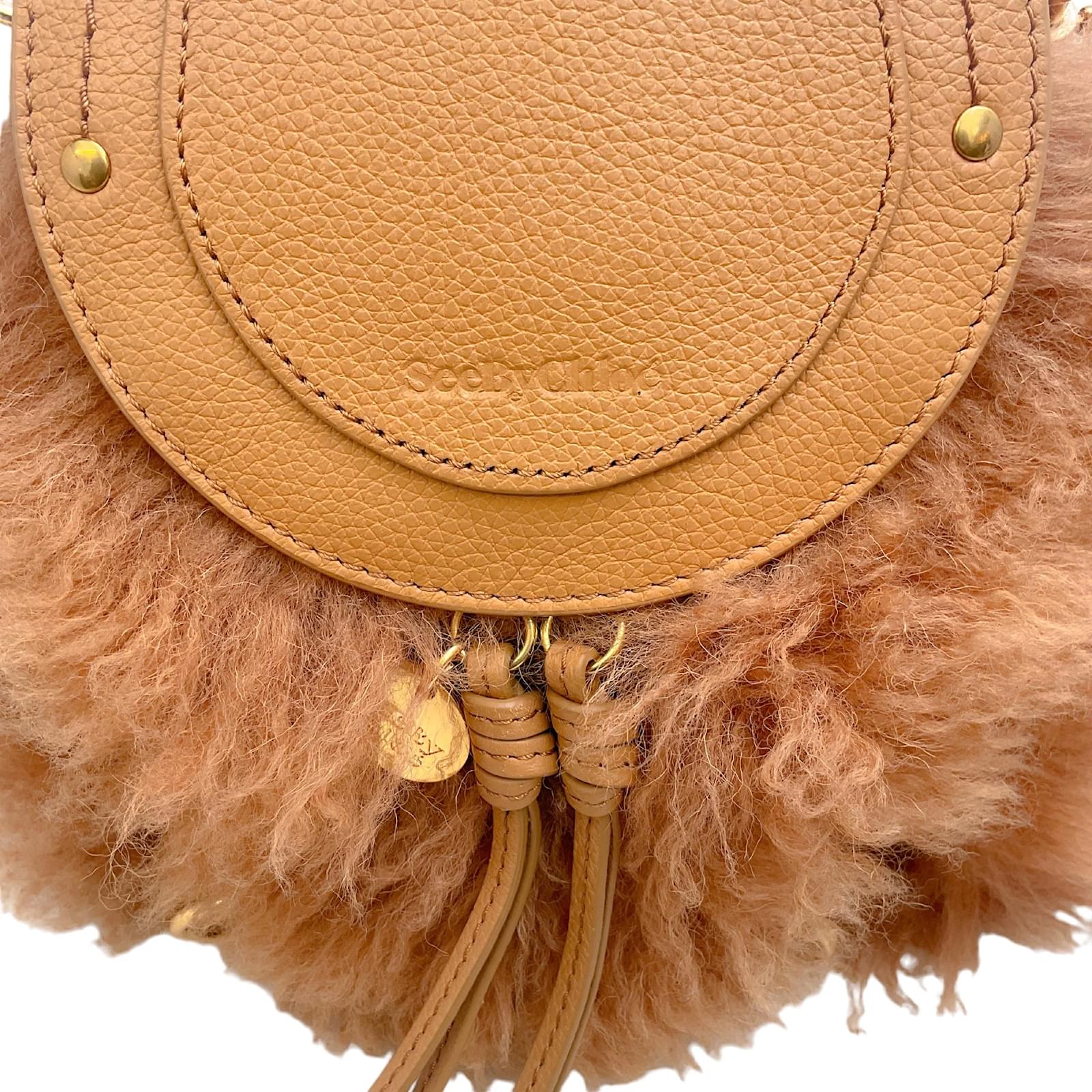 See by Chloé See by Chloe Brown Lambswool Shearling Olga Bag
