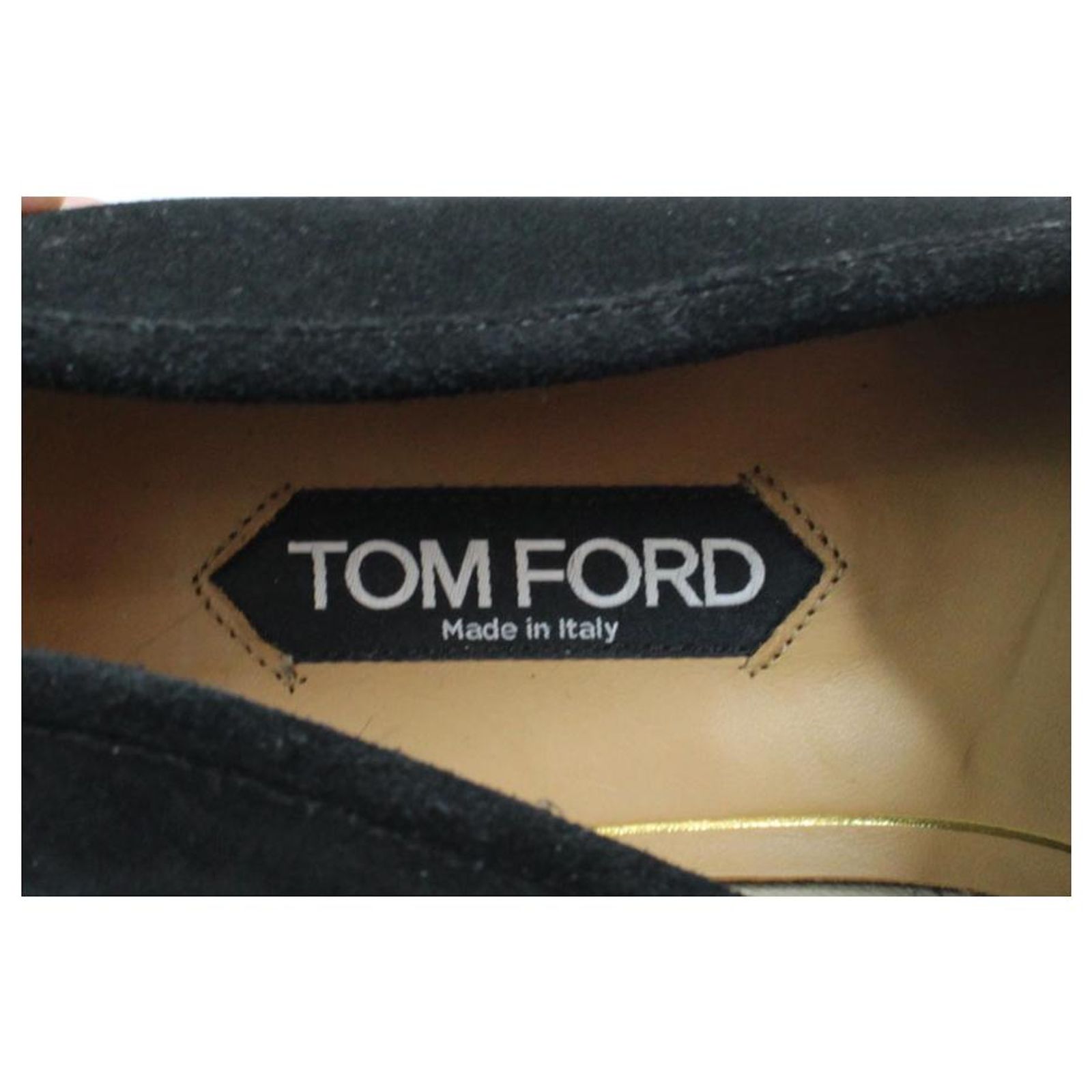 Mocassins Tom Ford En Velours Noir Avec Chaîne Argentée - Taille 43 Neuf Sans Boîte