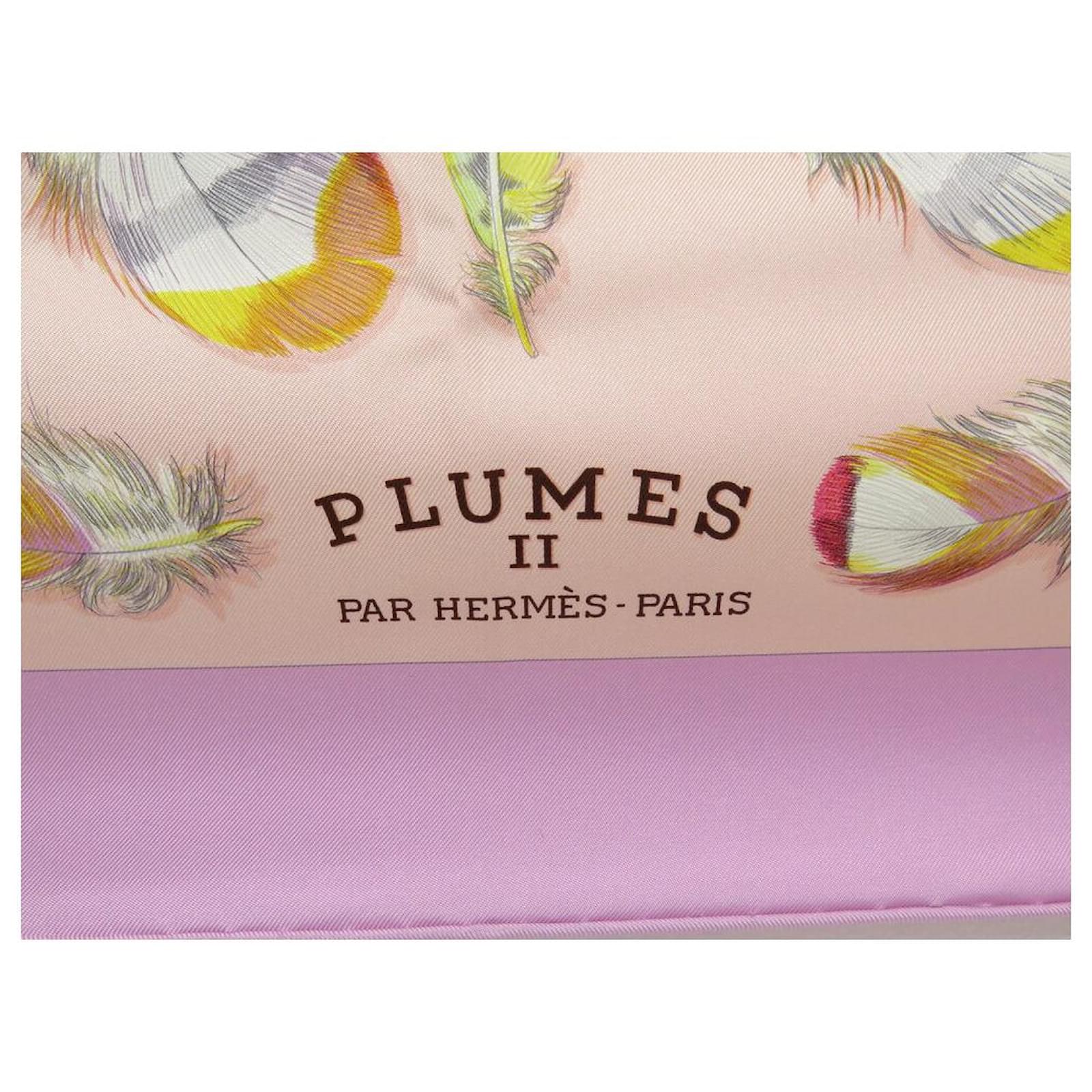 Hermès HERMES PLUMES II HENRI DE LINARES SQUARE SCARF 90 SILK