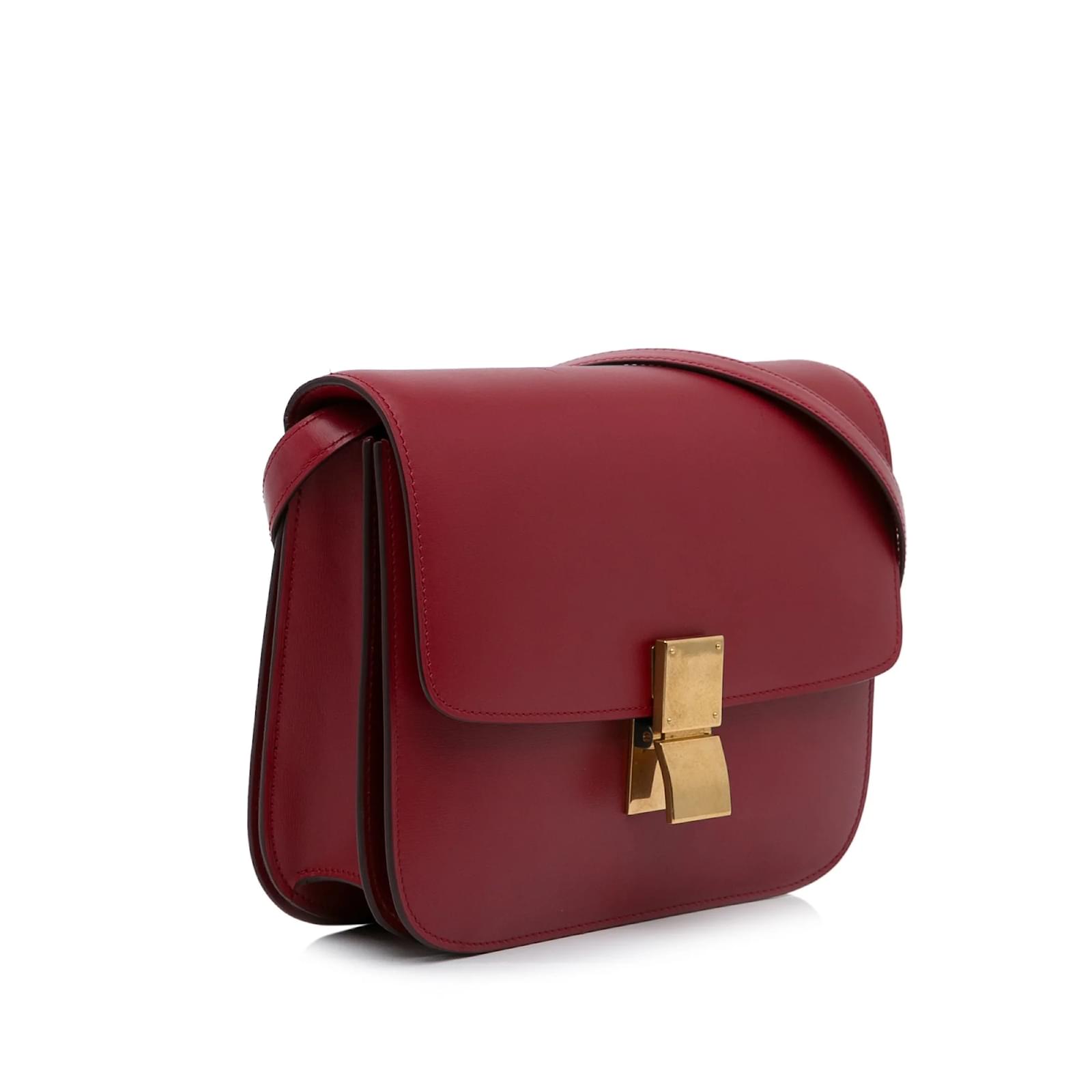 Classic Box C line CELINE Handbags Classic Red Linen ref.1122868