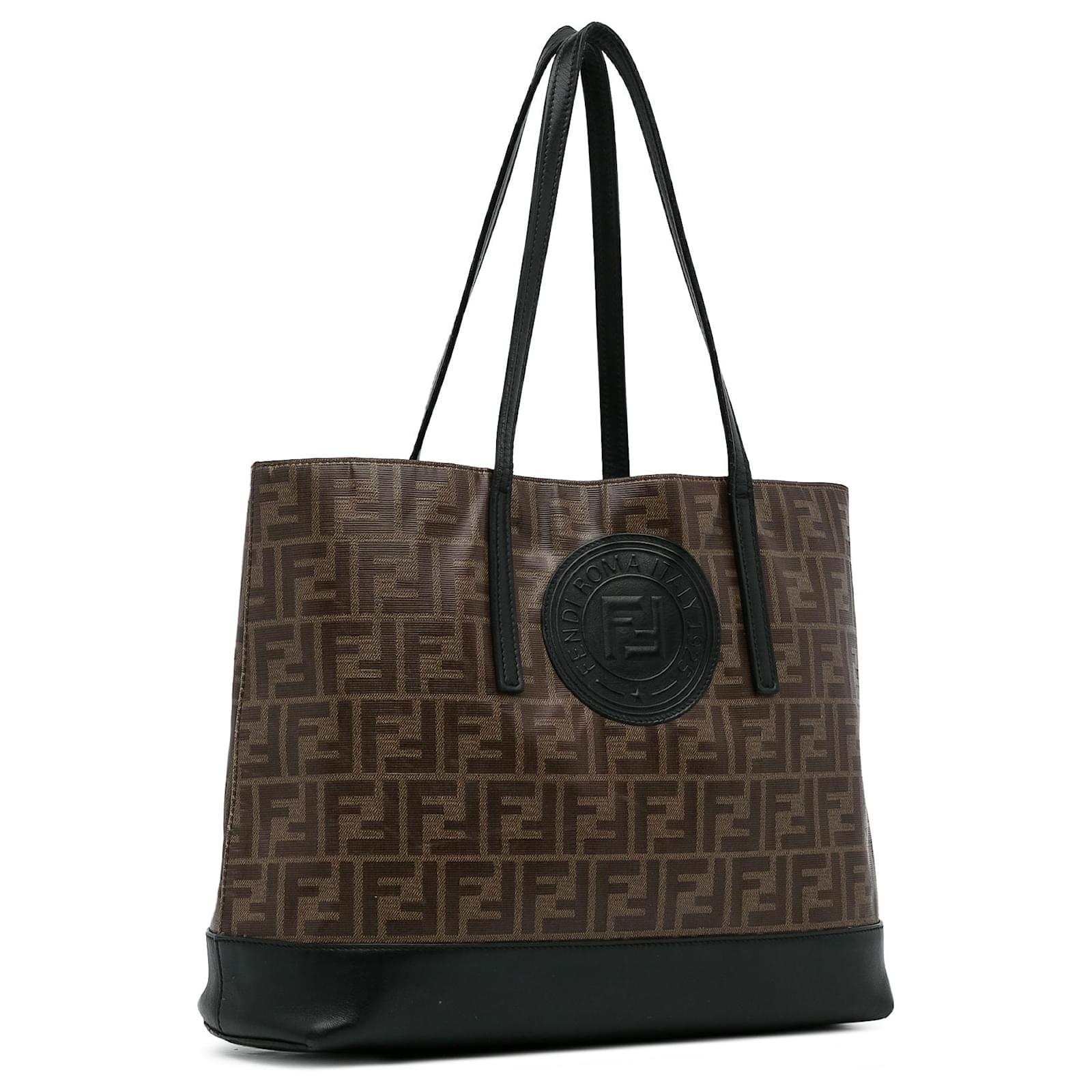Borsa tote Zucca marrone Fendi Tela Panno Joli Closet