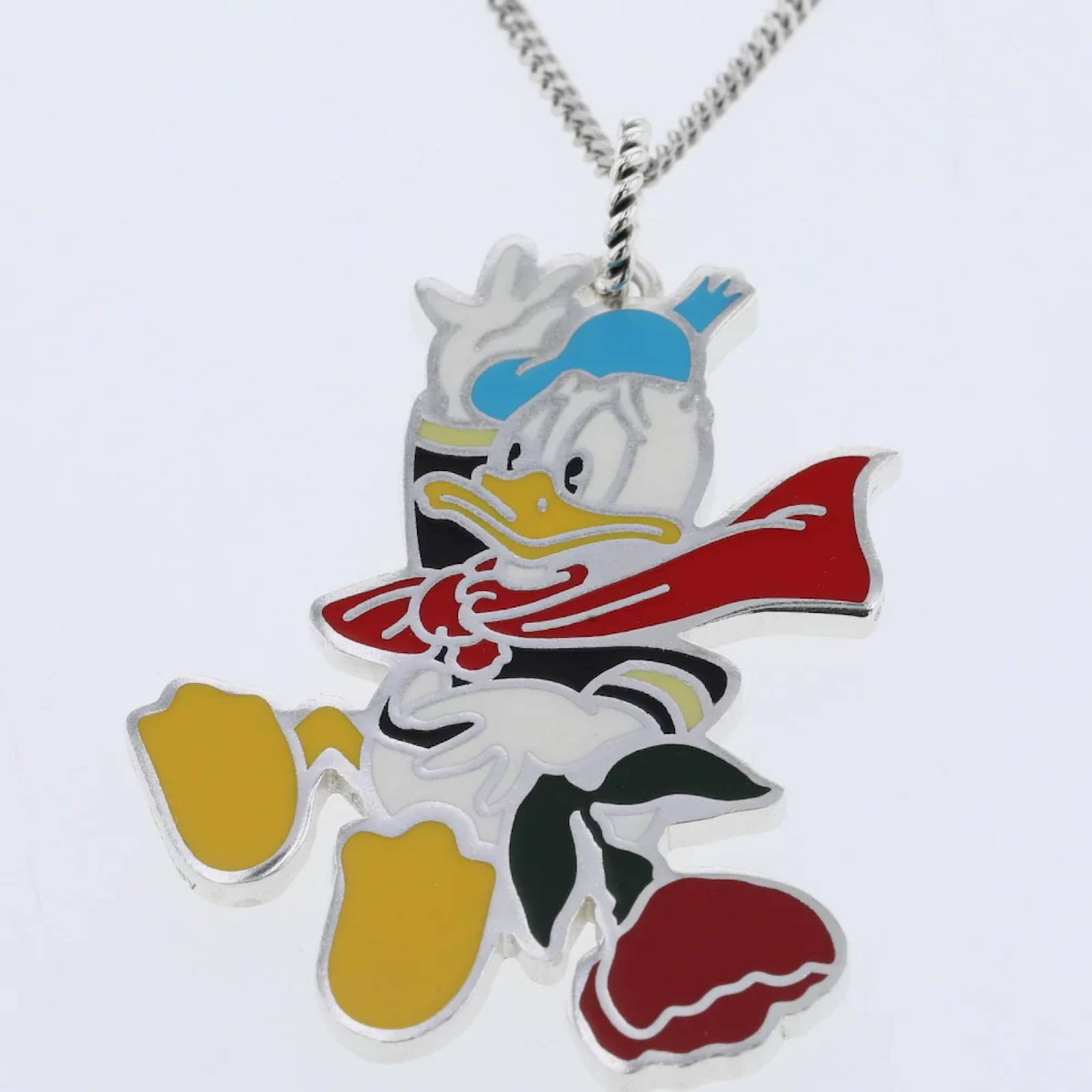 累積売上総額第１位【GUCCI】DISNEY X GUCCI DONALD NECKLACE GUCCI x Disney Necklace Donald Duck Interlocking G Sterling