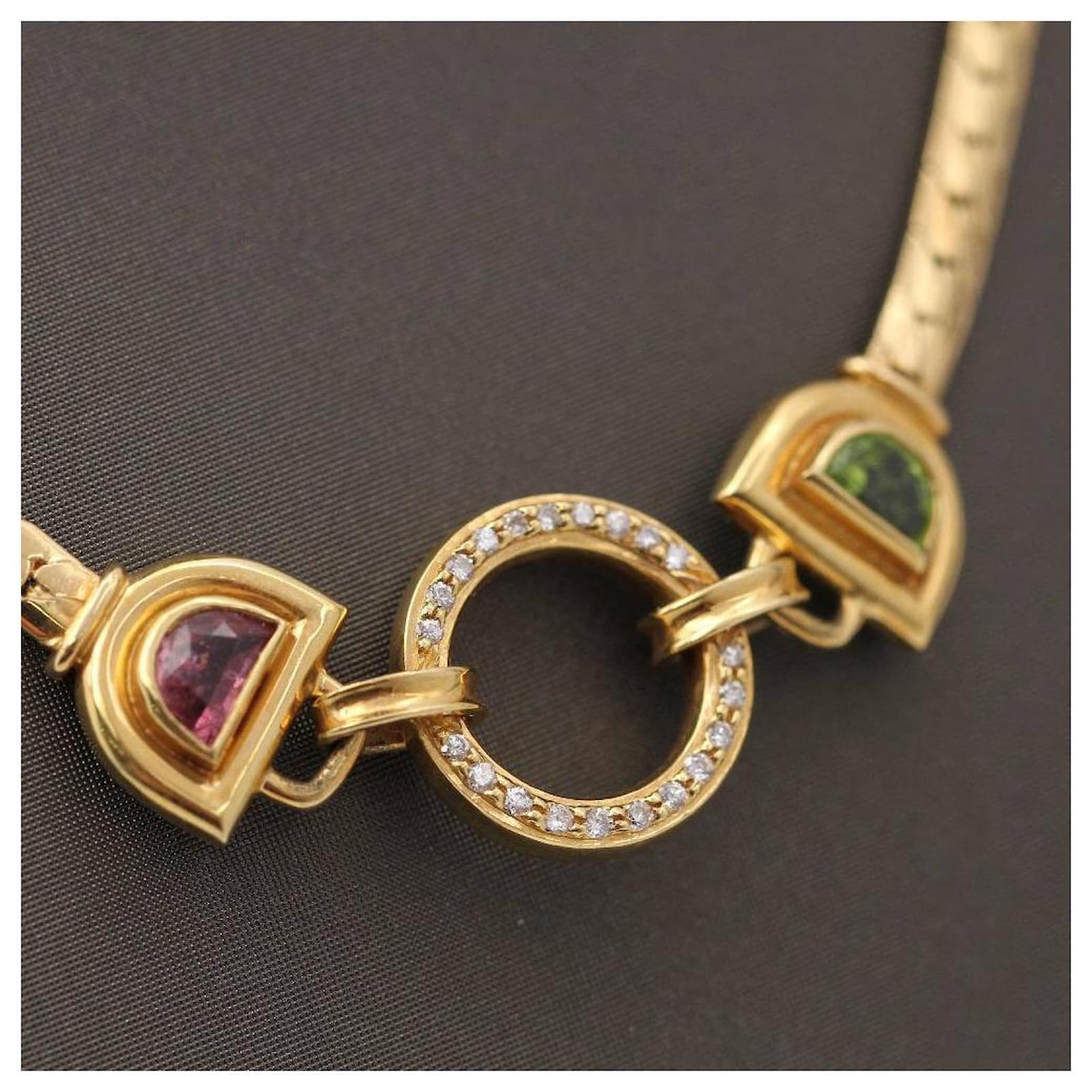 Ladies Necklace | Second Hand 9ct Gold Mandarin Citrine & White Topaz  Necklace | Citrine Stone