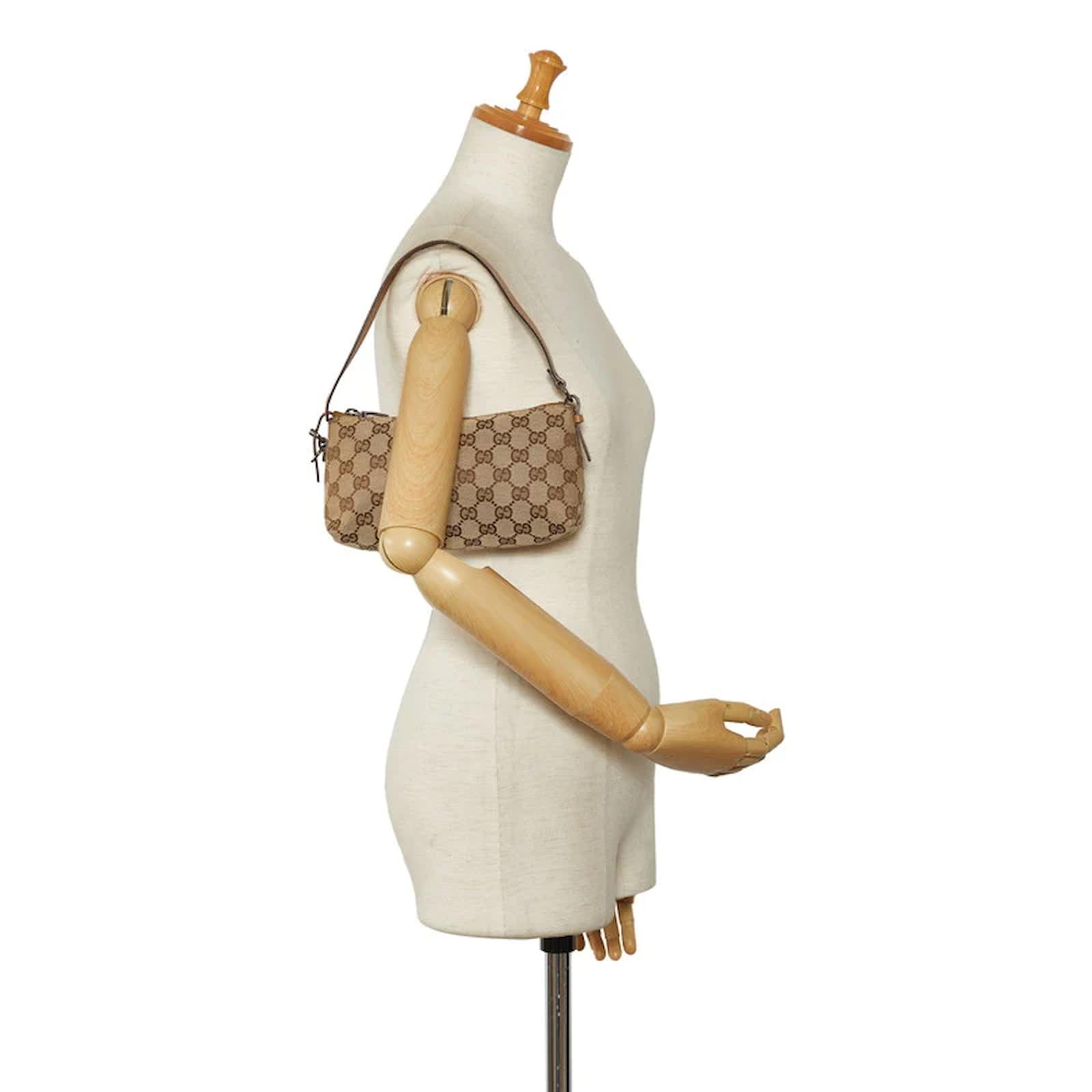 GUCCI インプリメ ボストンバッグ Gucci GG Canvas Accessory Pouch 103399 Brown Cloth ref.1125583