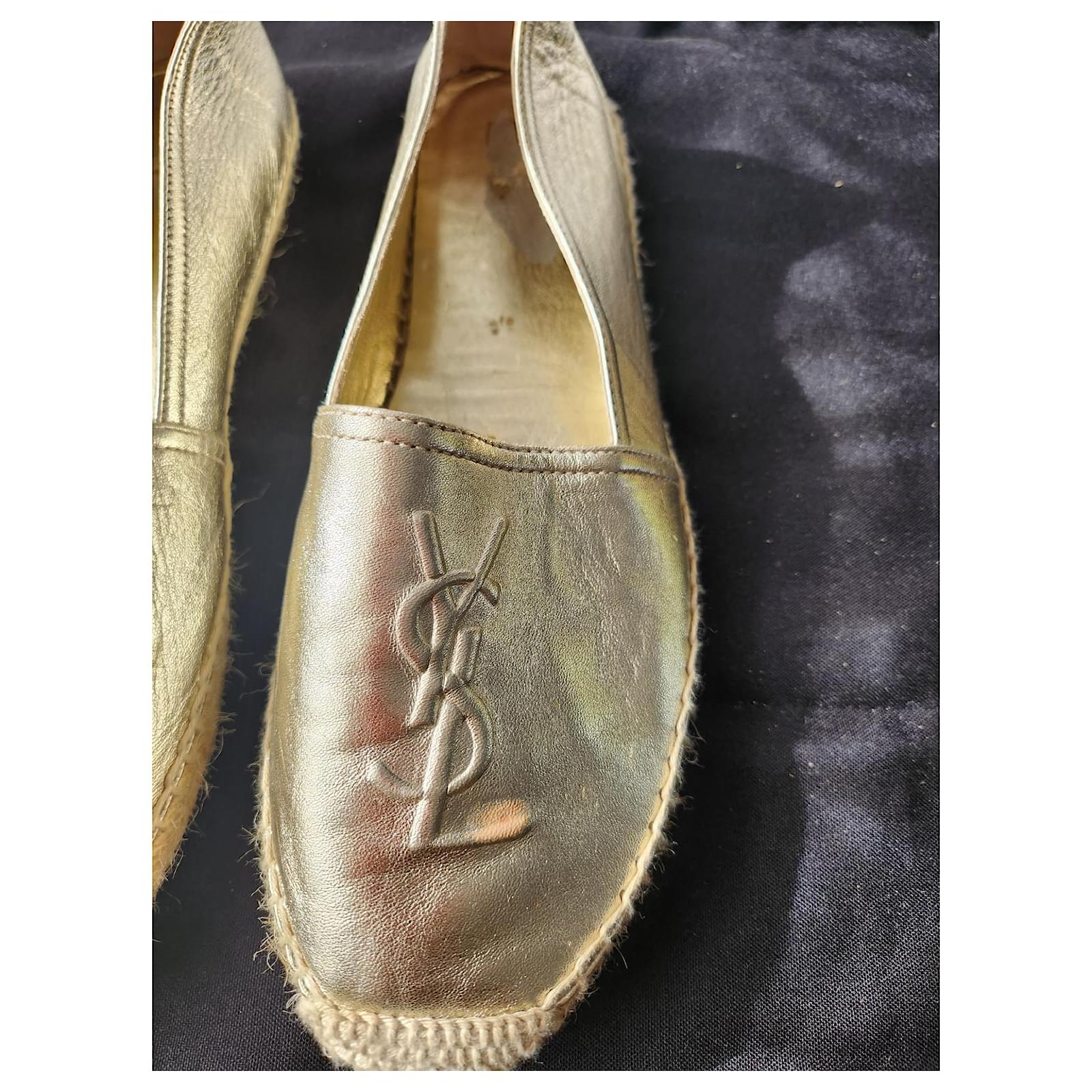 Gold hot sale ysl espadrilles