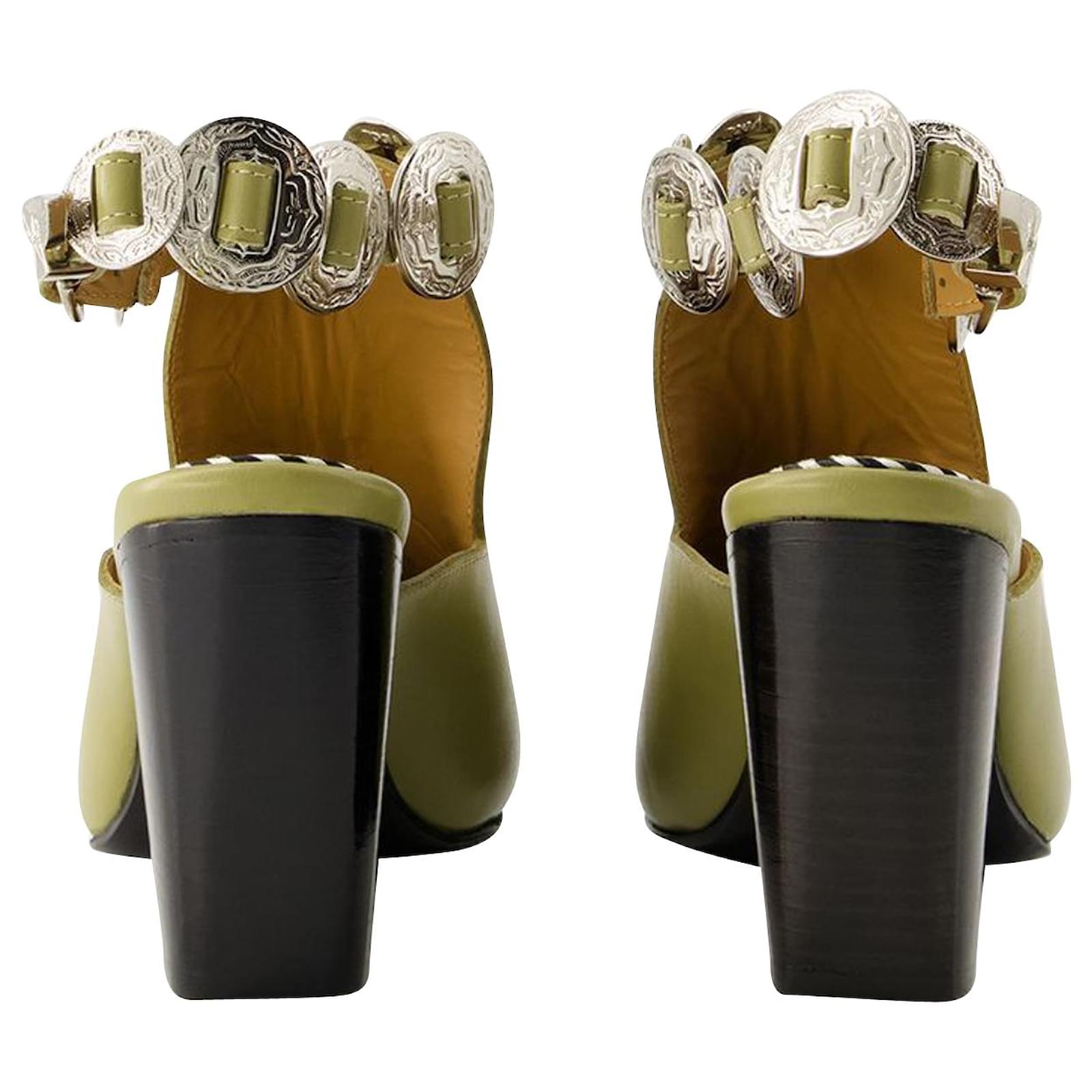 【関税込み】Aj1308 Boots - Toga Pulla - Leather - Green AJ1308 Sandals - Toga Pulla - Leather - Khaki Green ref