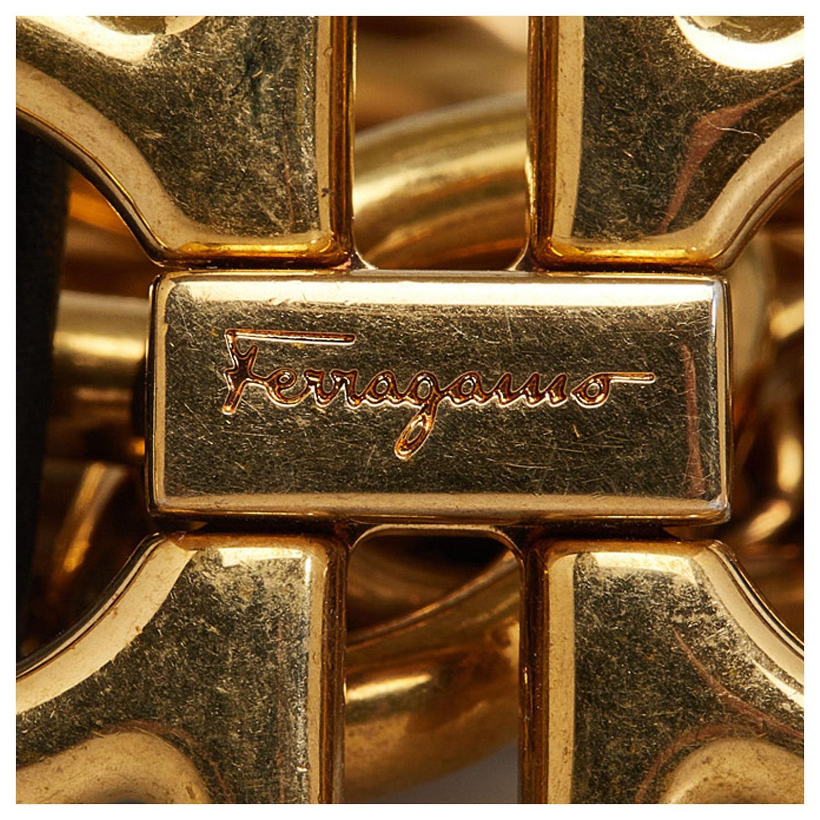 Salvatore Ferragamo Vintage Gold Plated Black Chain Belt A Ferragamo classic, reimagined for the modern woman and man  main image 2