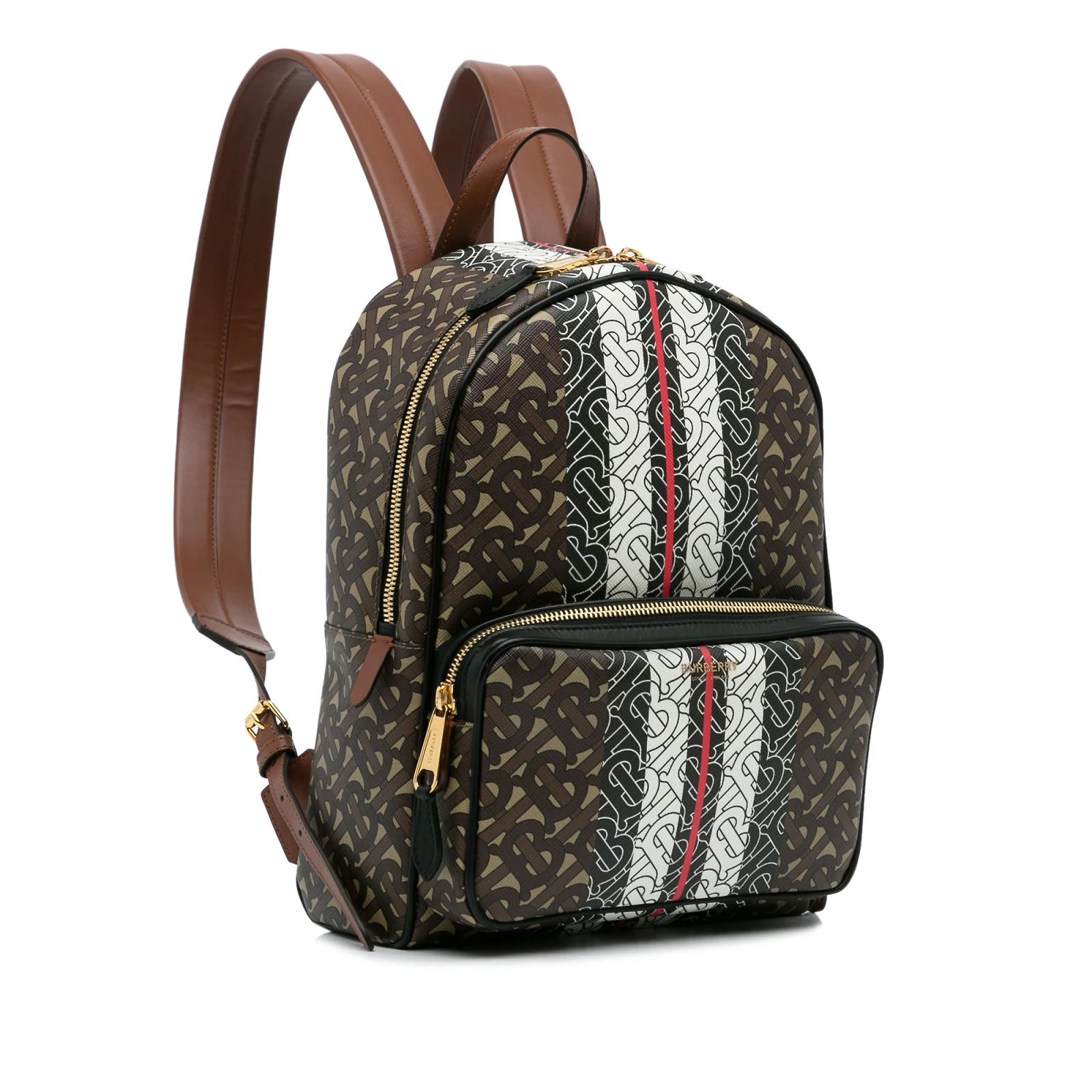Authentic Burberry Tan and Brown Monogram Backpack Burberry Nylon Vintage Check Medium Rucksack Backpack  main image 2