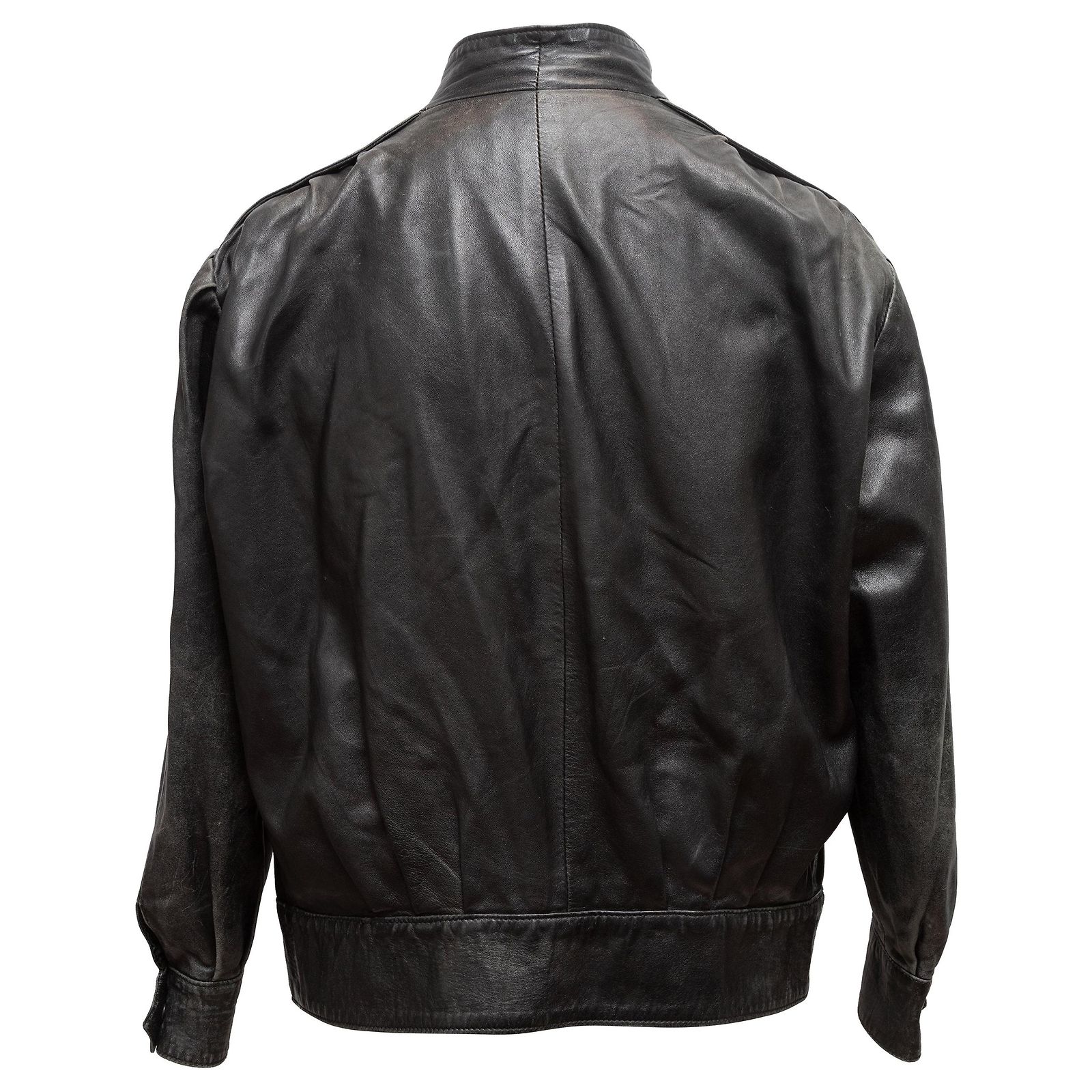 Veste En Cuir Noir Vintage Années 90 - Taille L, état 8.5/10, Coupe Classique