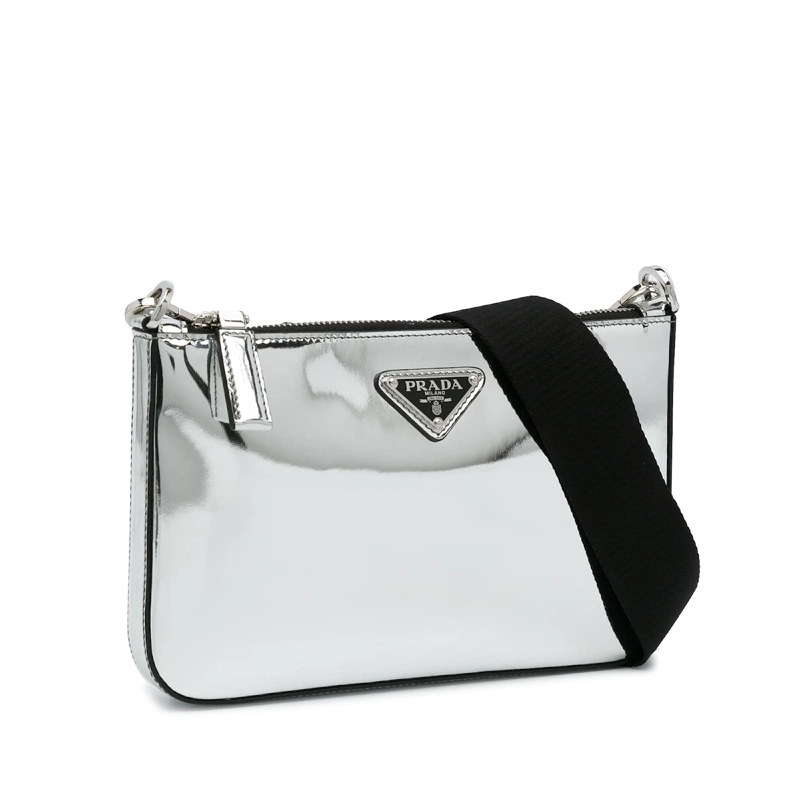 極美品✨PRADA NYLON SILVER HAND BAG archive Prada's New Silver Nylon Cross-Body Bag | Hypebae