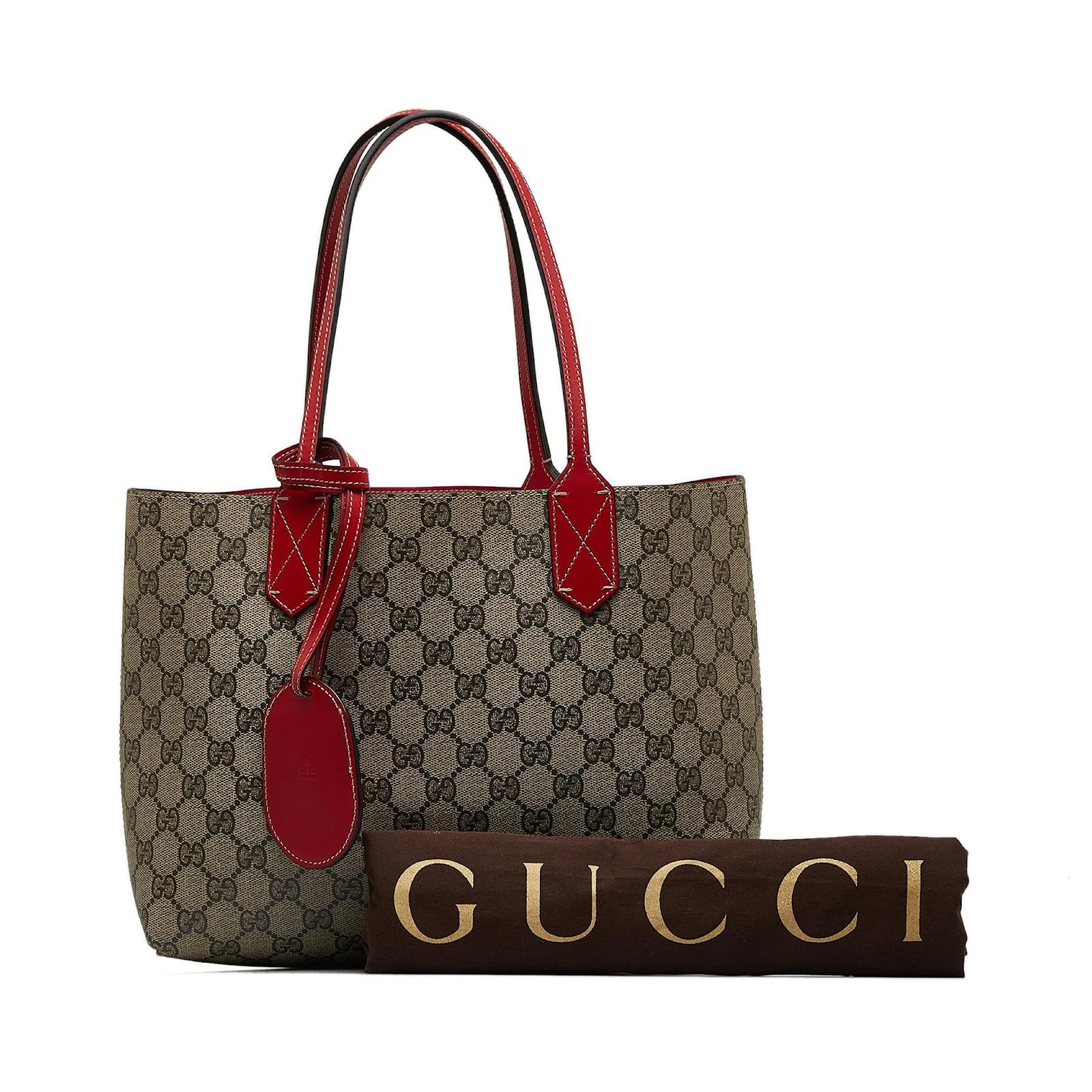 Brown Gucci Small GG Supreme Reversible Tote