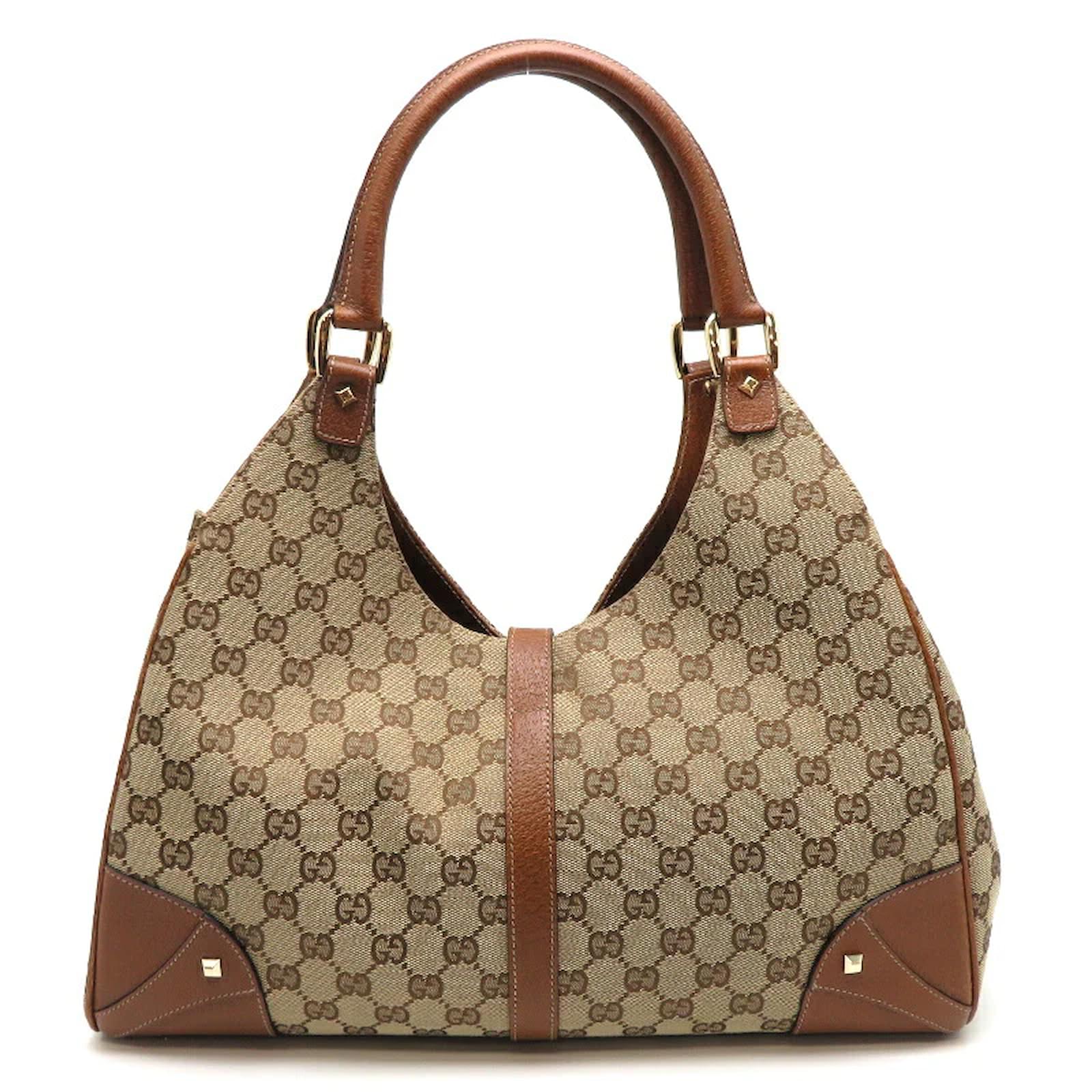 Gucci GG Canvas Piston Lock Jackie Hobo 124404 Brown Cloth ref