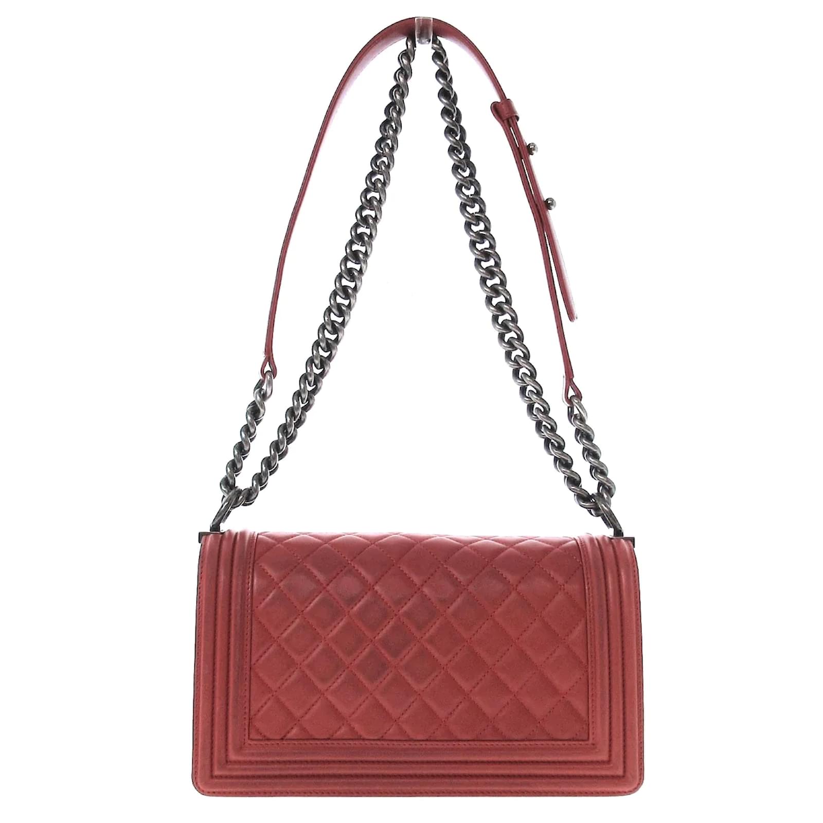 Chanel Boy Red Leather ref.1150020 Joli Closet