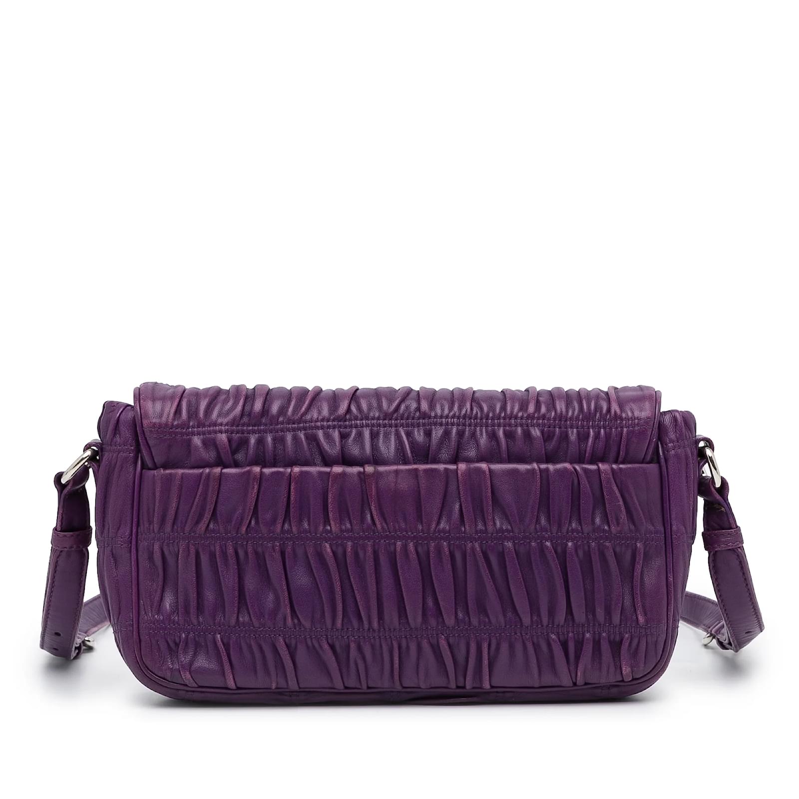 Purple Prada Nappa Gaufre Sound Lock Crossbody Bag Leather ref