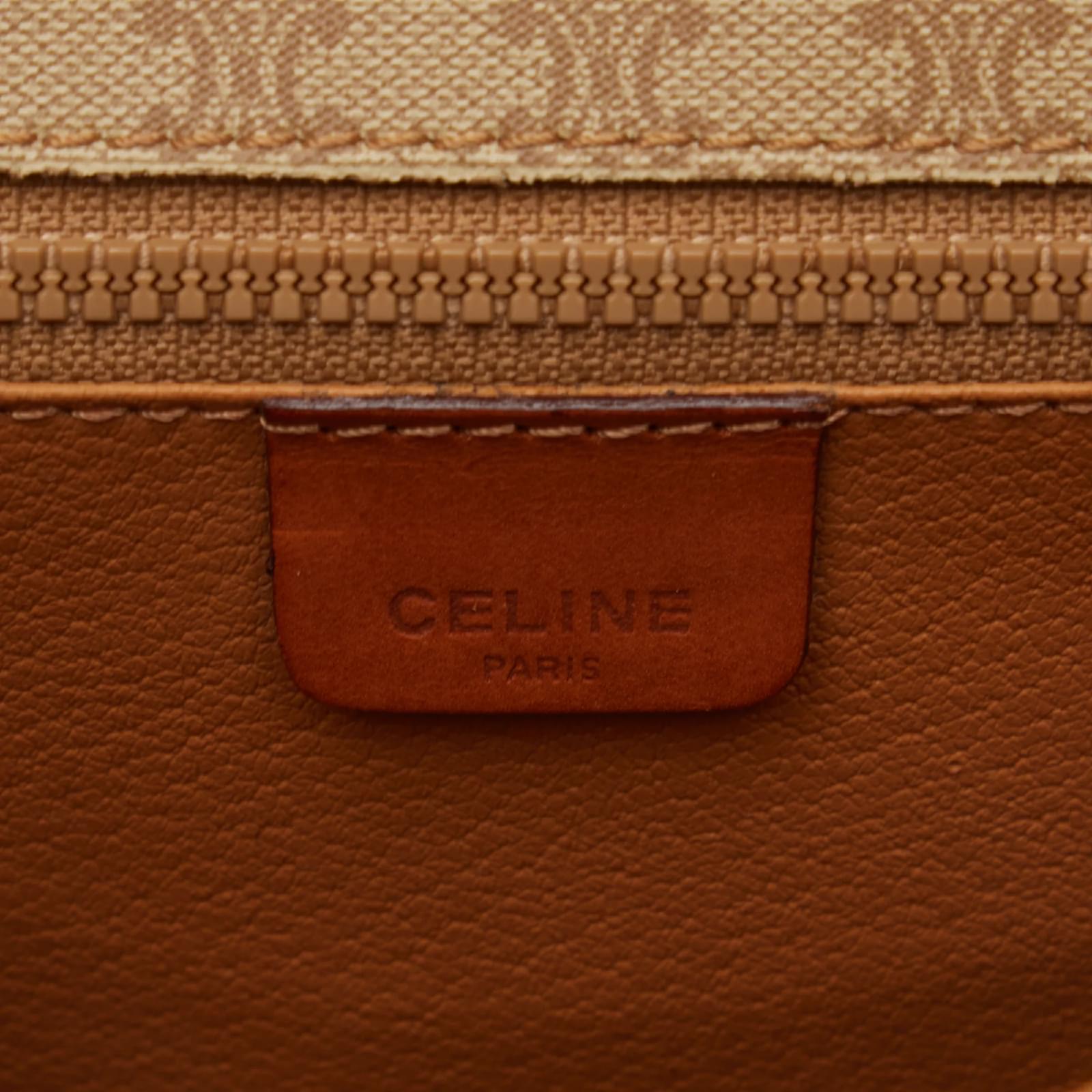 Céline Tan Celine Macadam Crossbody Bag Camel Leather