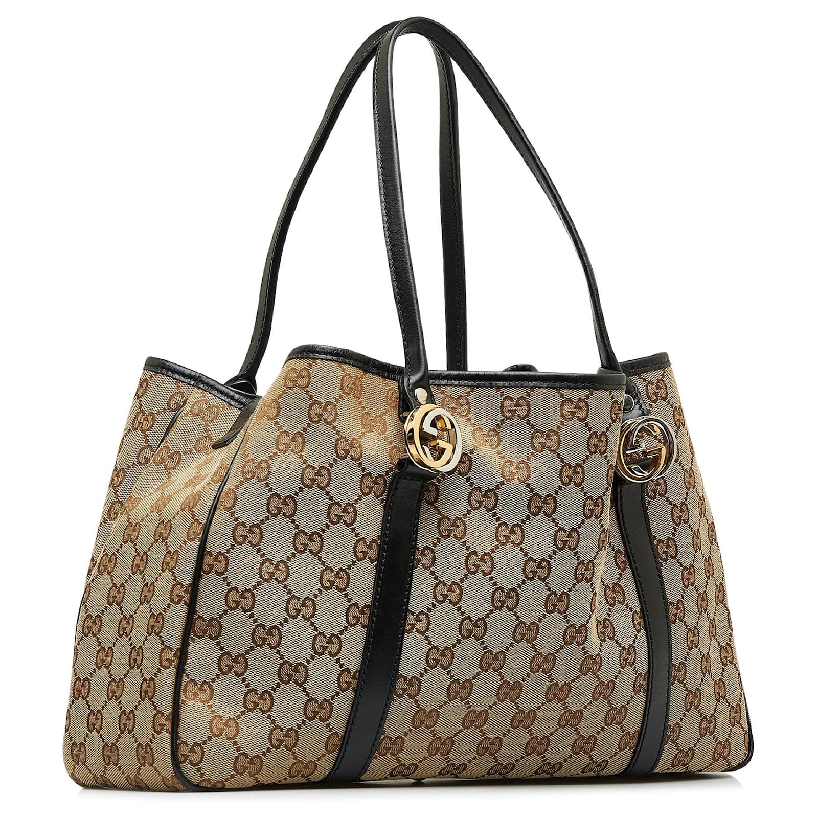 Brown Gucci GG Canvas Twins Tote Leather ref.JC1151671 (Sold