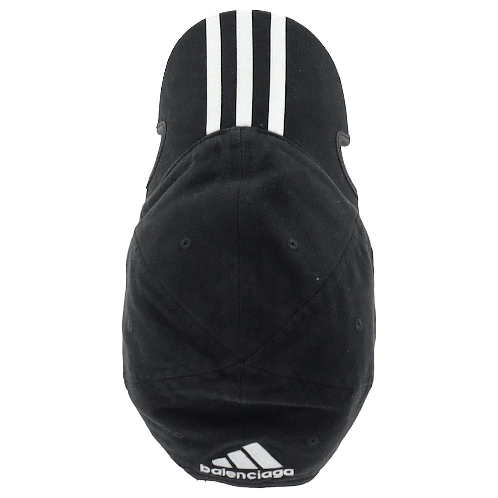 Balenciaga x Adidas 3-Stripes Cap in Black Cotton ref Balenciaga x Adidas 3-Stripes Cap in Black Cotton ref