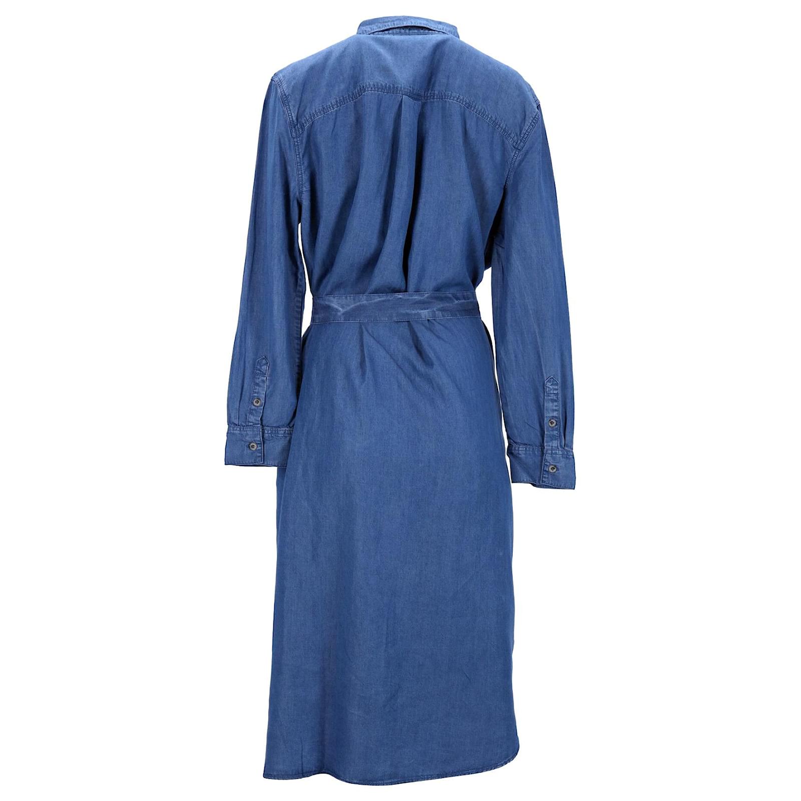 Tommy Hilfiger Robe chemise mi-longue en jean pour femme en coton
