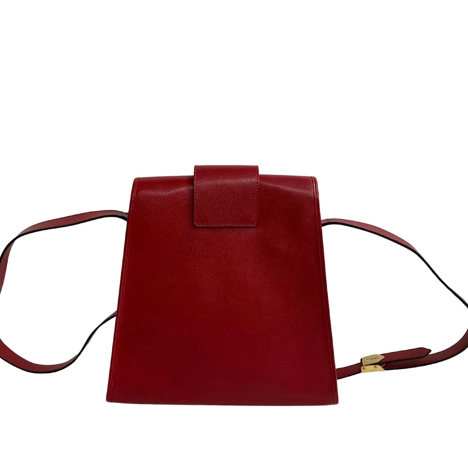 YSL Yves Saint Laurent Beaute Crossbody Gold Chain Purse Red Makeup Clutch  Bag | eBay
